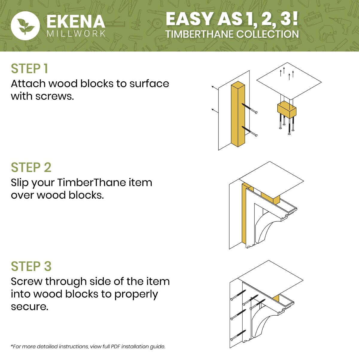 Ekena Millwork BRCUR03X14X14CHGRCPR corbels - View #10