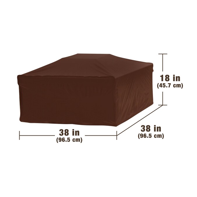Brown Square Firepit Cover, Hex Fire Pit Cover