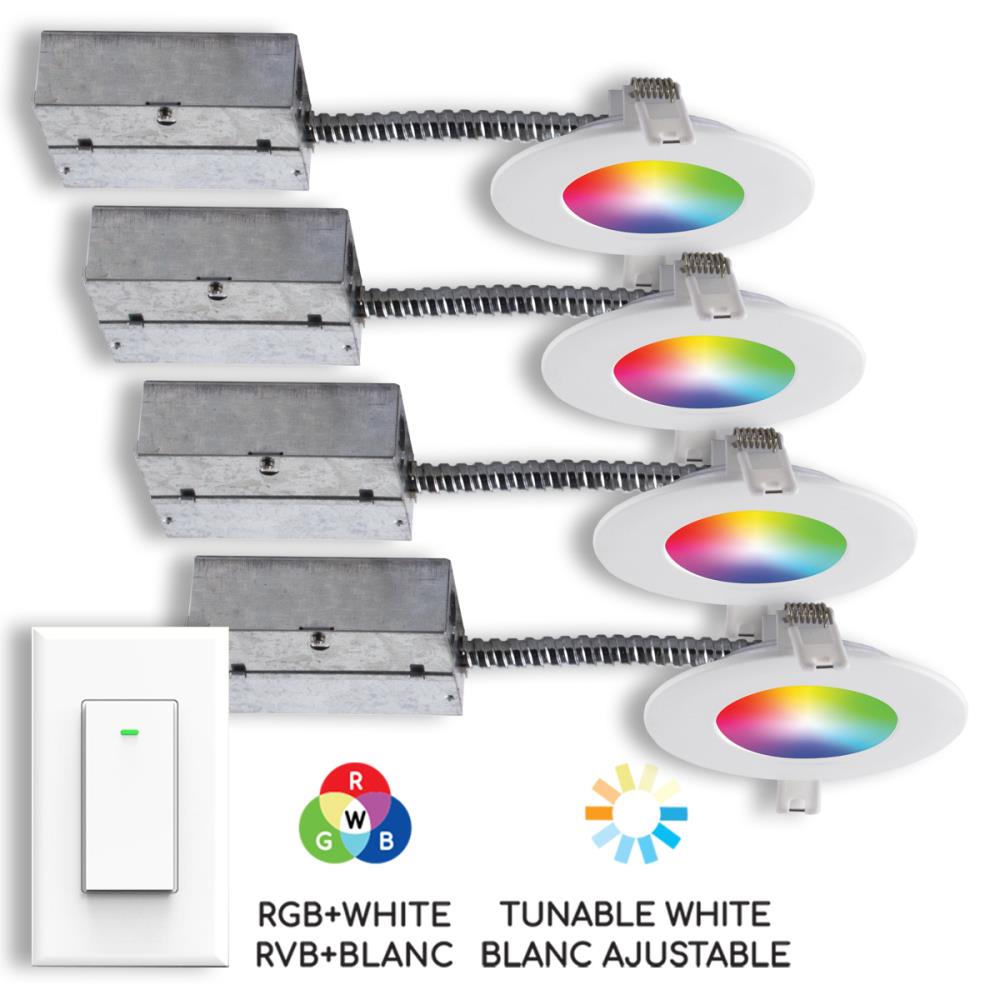 BAZZ WFKIT600 Colors 4-Pack 4-1/4-in LED Remodel or New Construction Matte White Airtight Ic Shower Recessed Light Kit