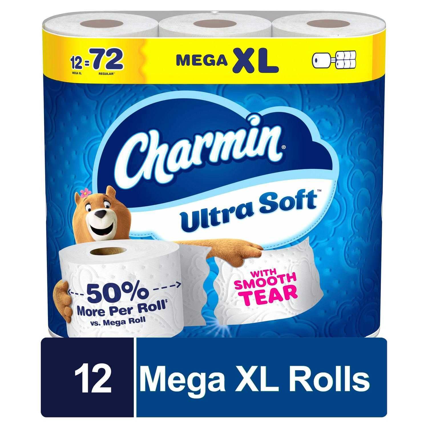 Charmin Ultra Soft with Smooth Tear Mega XL 12 -Pack 2-ply Toilet Paper