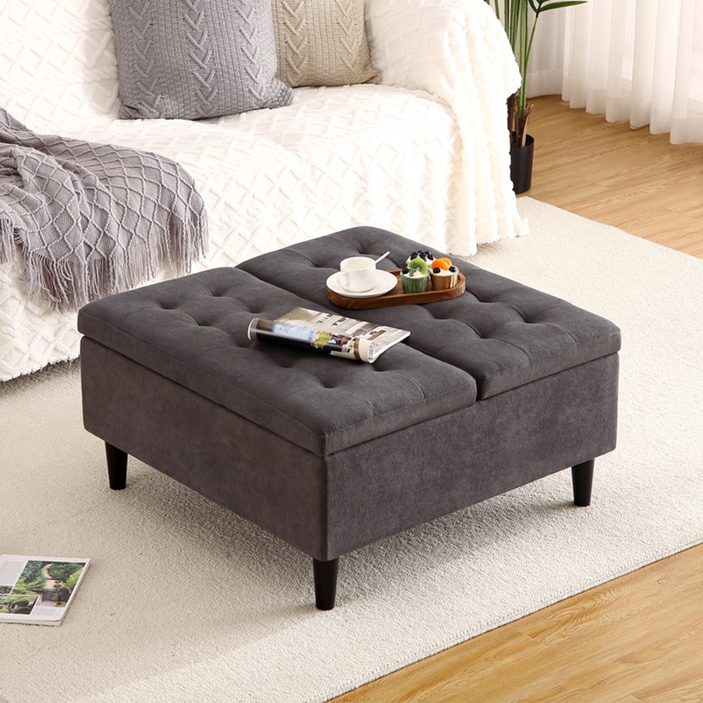 Garvee PHO-10L4EPNM Gray Modern Coffee Table with Storage