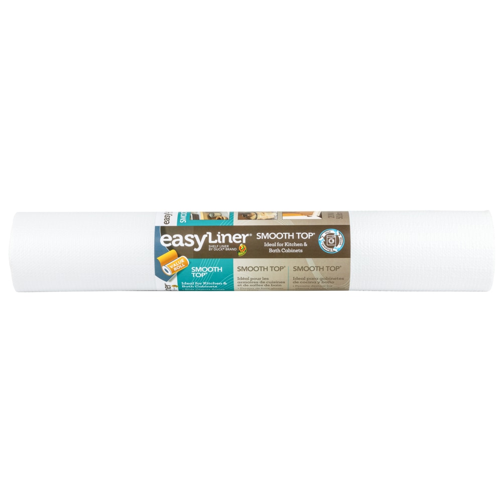 Duck Smooth Top EasyLiner 20-in x 15-ft White Shelf Liner in the