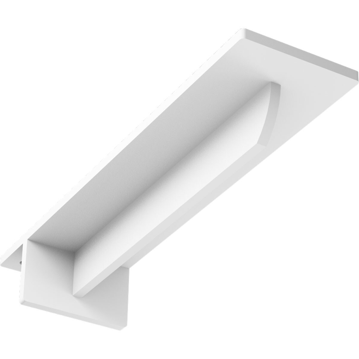 Ekena Millwork BKTM03X12X02HEPWH Heaton Hidden 12-in x 3-in x 2-in Primed Steel Countertop support bracket