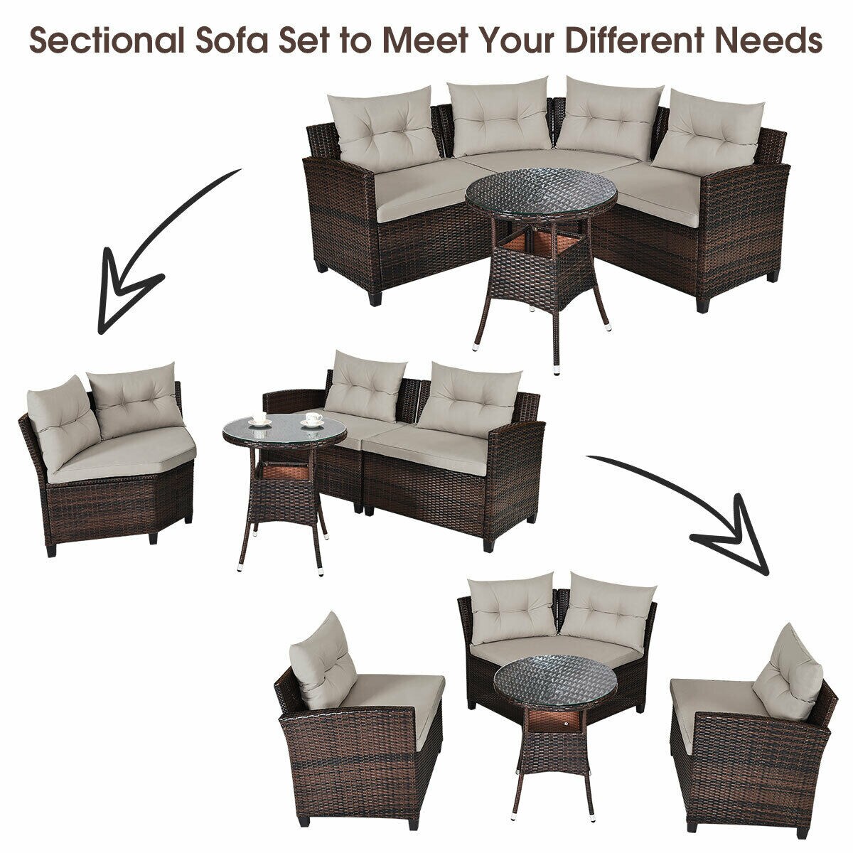Forclover HYFE-68655ABN Patio-Conversation-Sets - View #3
