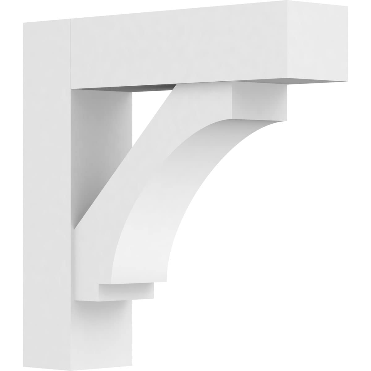 Ekena Millwork BKTP05X20X20IMP05 Standard Imperial 5-in x 20-in x 20-in White PVC Standard Bracket