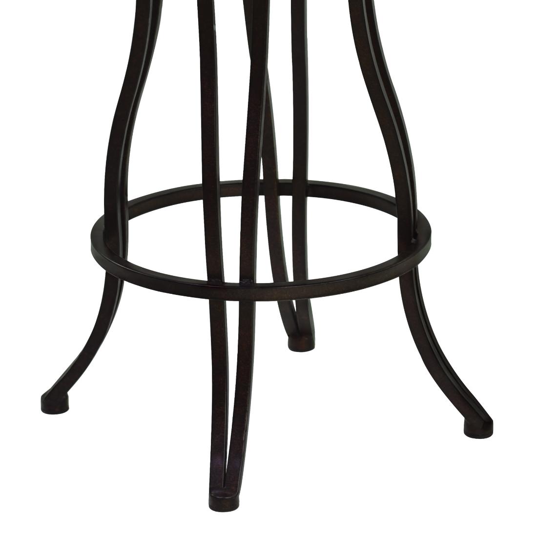 HomeRoots - Bandero Espresso 1-in H Short Upholstered Swivel Metal Bar Stool