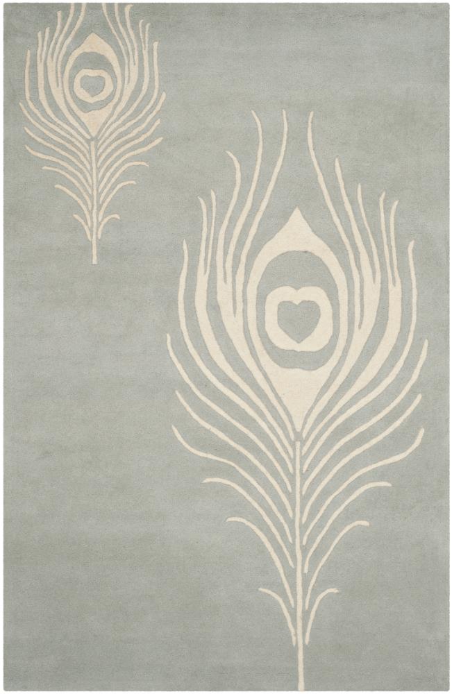 Safavieh SOH704C-5 Soho Pinion 5 x 8 (ft) Tufted Wool Gray/Ivory Rectangular Indoor Abstract Area rug