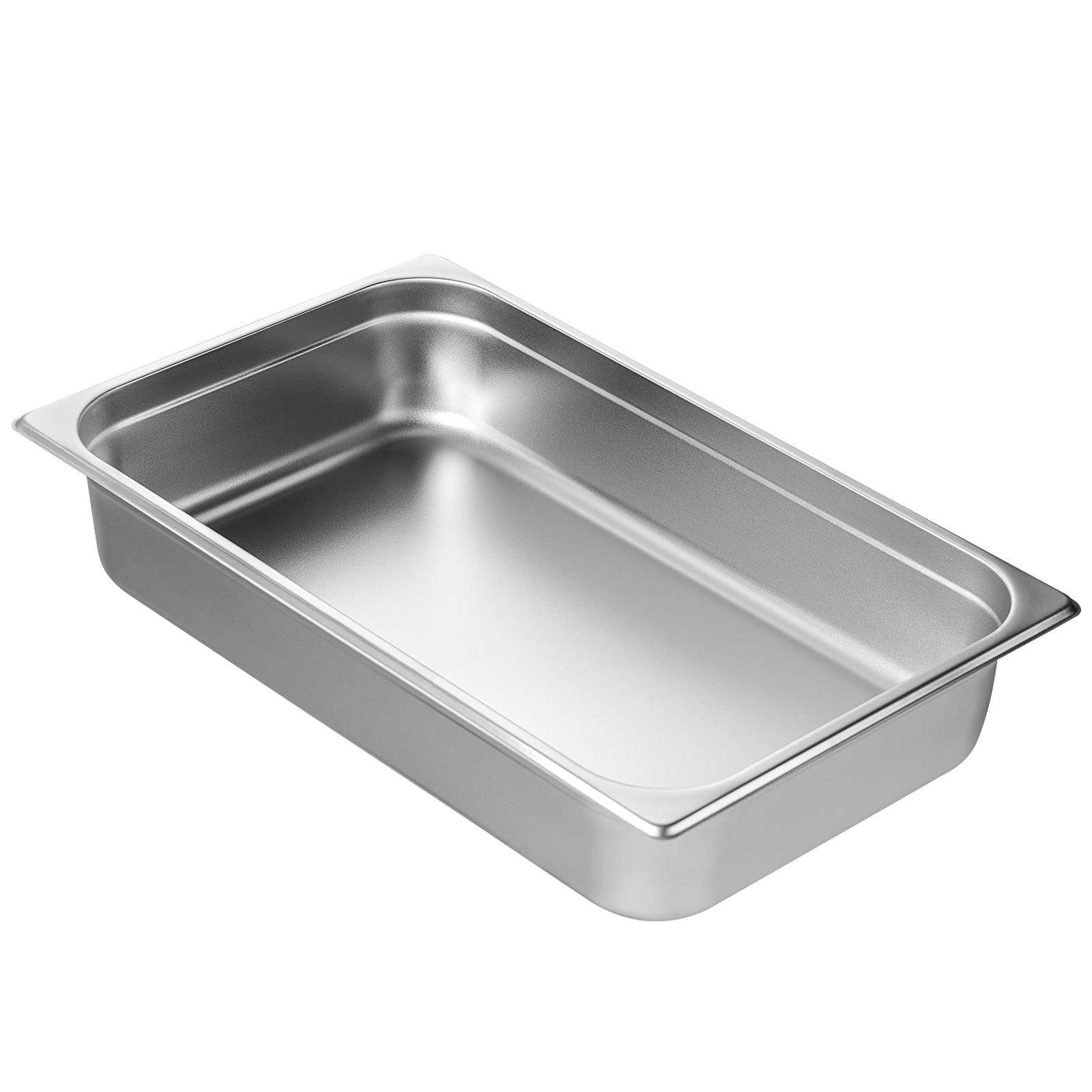VEVOR Hotel Pan Full Size Anti-Jam Steam Pan 0.8mm Thick Stainless Steel Restaurant Steam Table Pan 4-Inch Deep Commercial Table Pan Catering Storage Food Pan for Industrial and Scientific