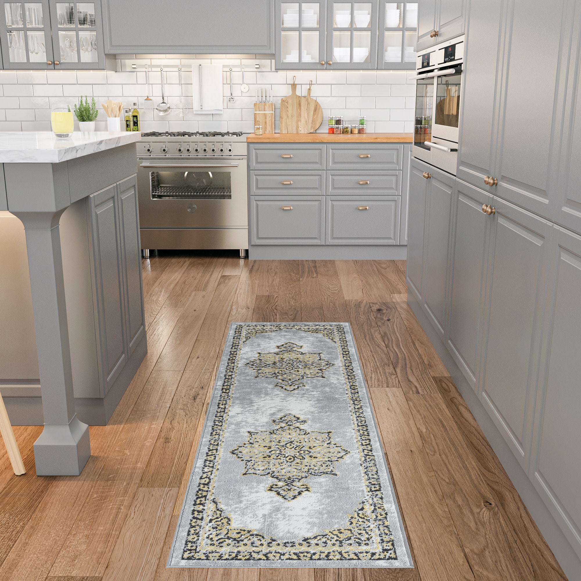 Tayse WYT1411 2X8 Wyatt 2 x 8 (ft) Loomed Polypropylene Yellow Rectangular Indoor Runner rug