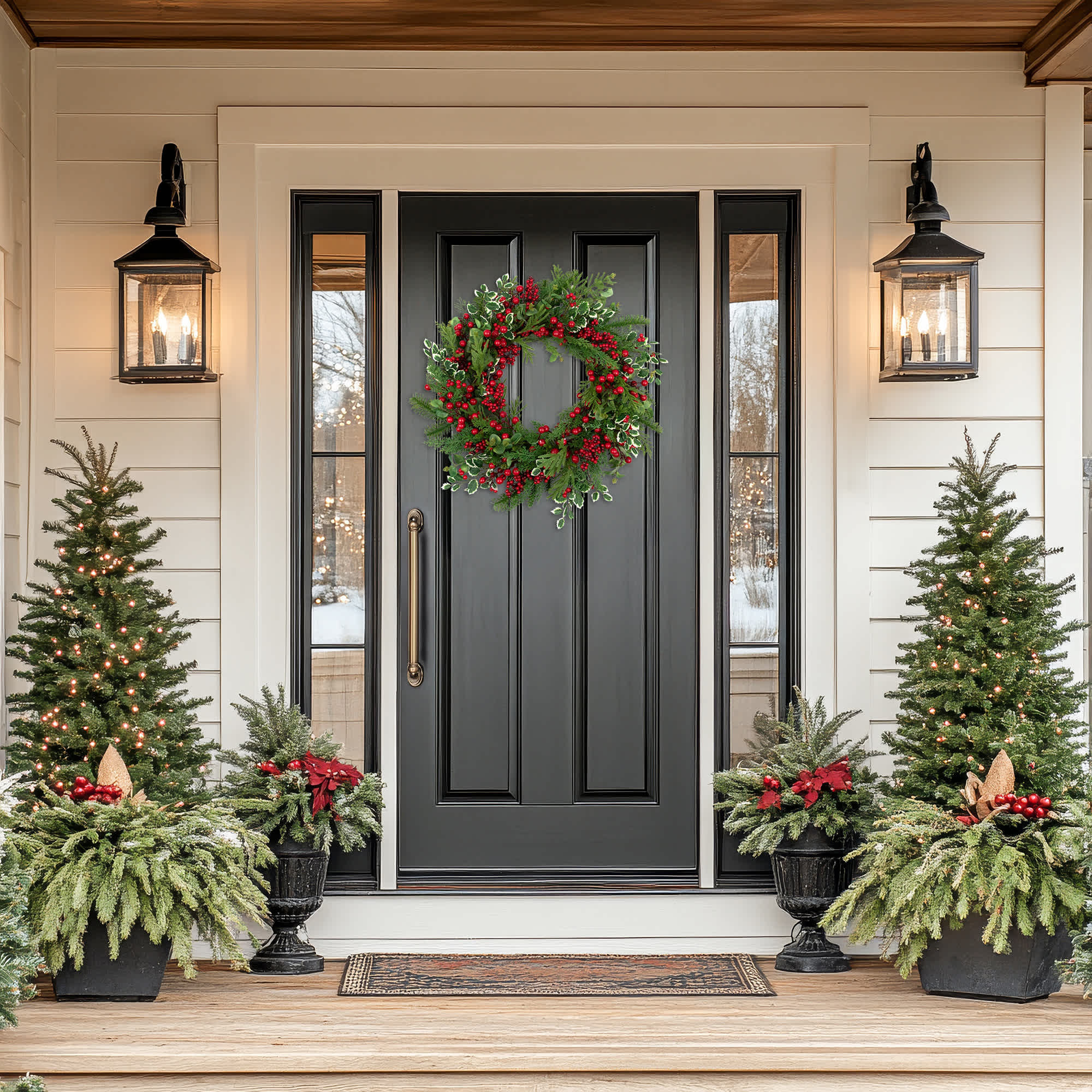Northlight Mixed Pine, Cedar and Berries Artificial Christmas Wreath - 30 inch - Unlit