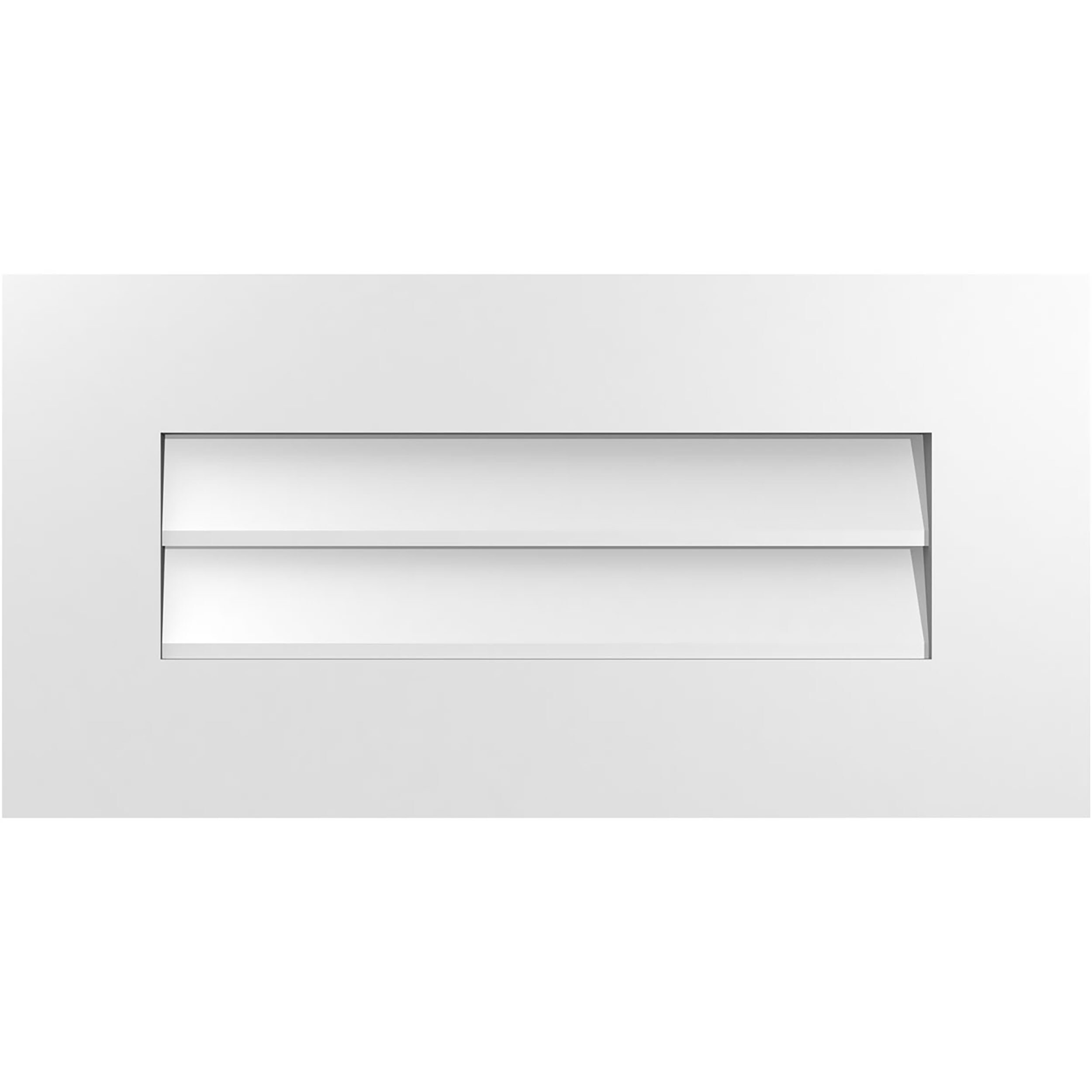 Ekena Millwork GVPVE24X1201SN 24-Inches x 12-Inches Off-white Rectangle PVC Gable Louver Vent