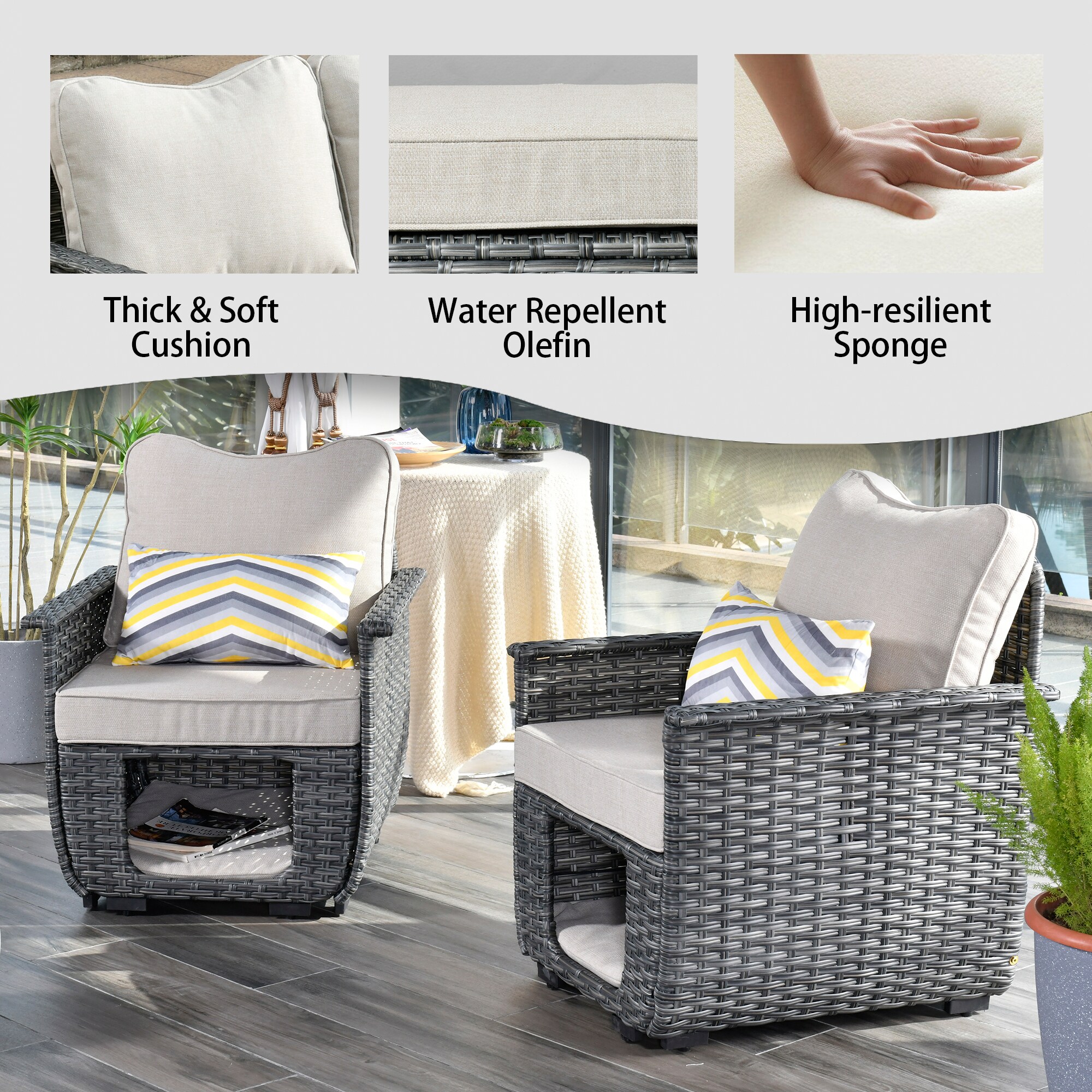 Lowes white best sale wicker chairs