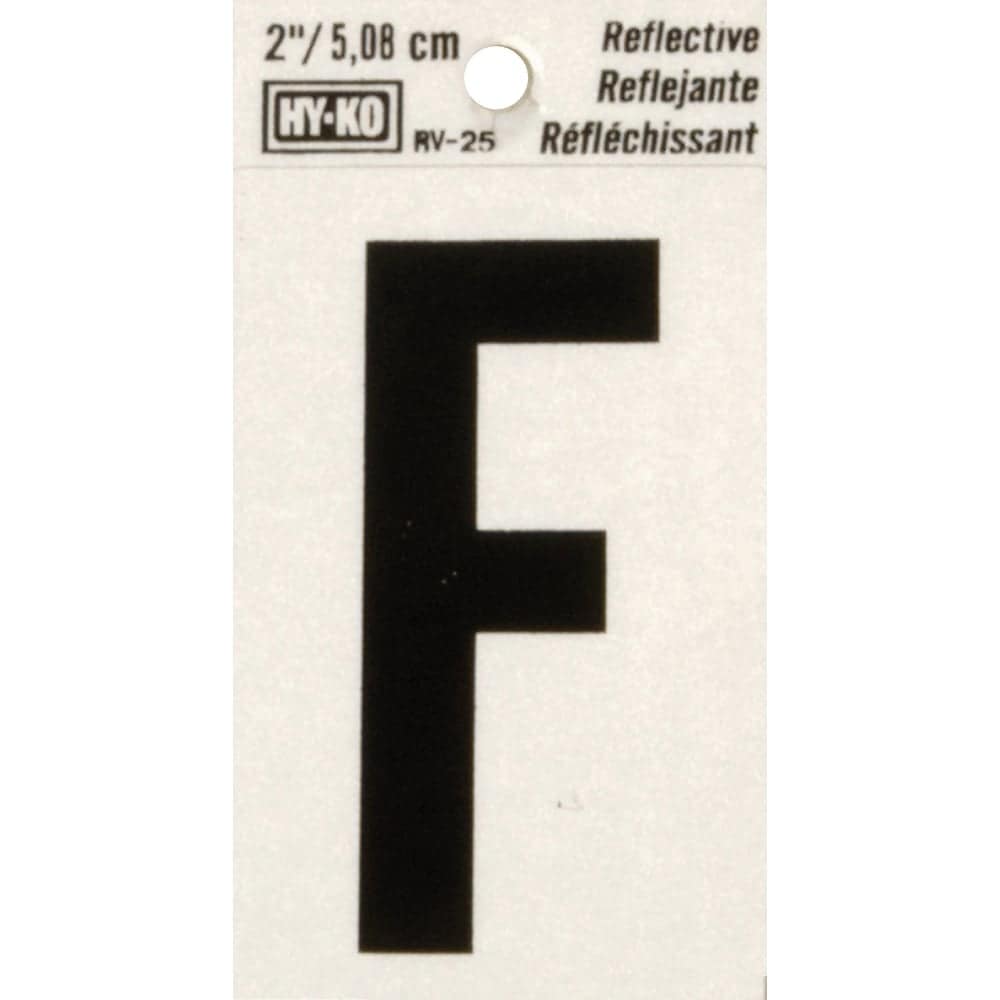 Hy-Ko Products Hy-Ko Reflective Vinyl Letter F 2 in Self-Adhesive RV-25/F