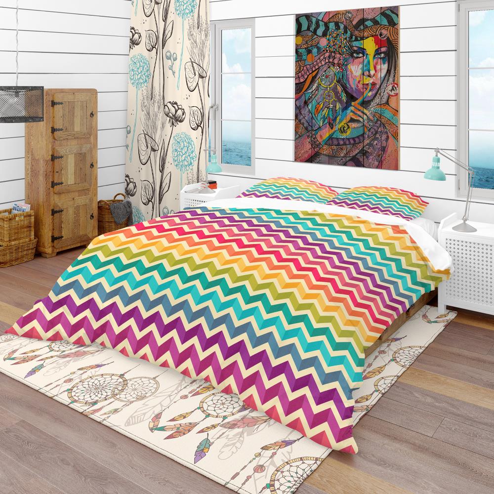 Designart BED18824-K 3 -Piece Yellow King Duvet cover Set