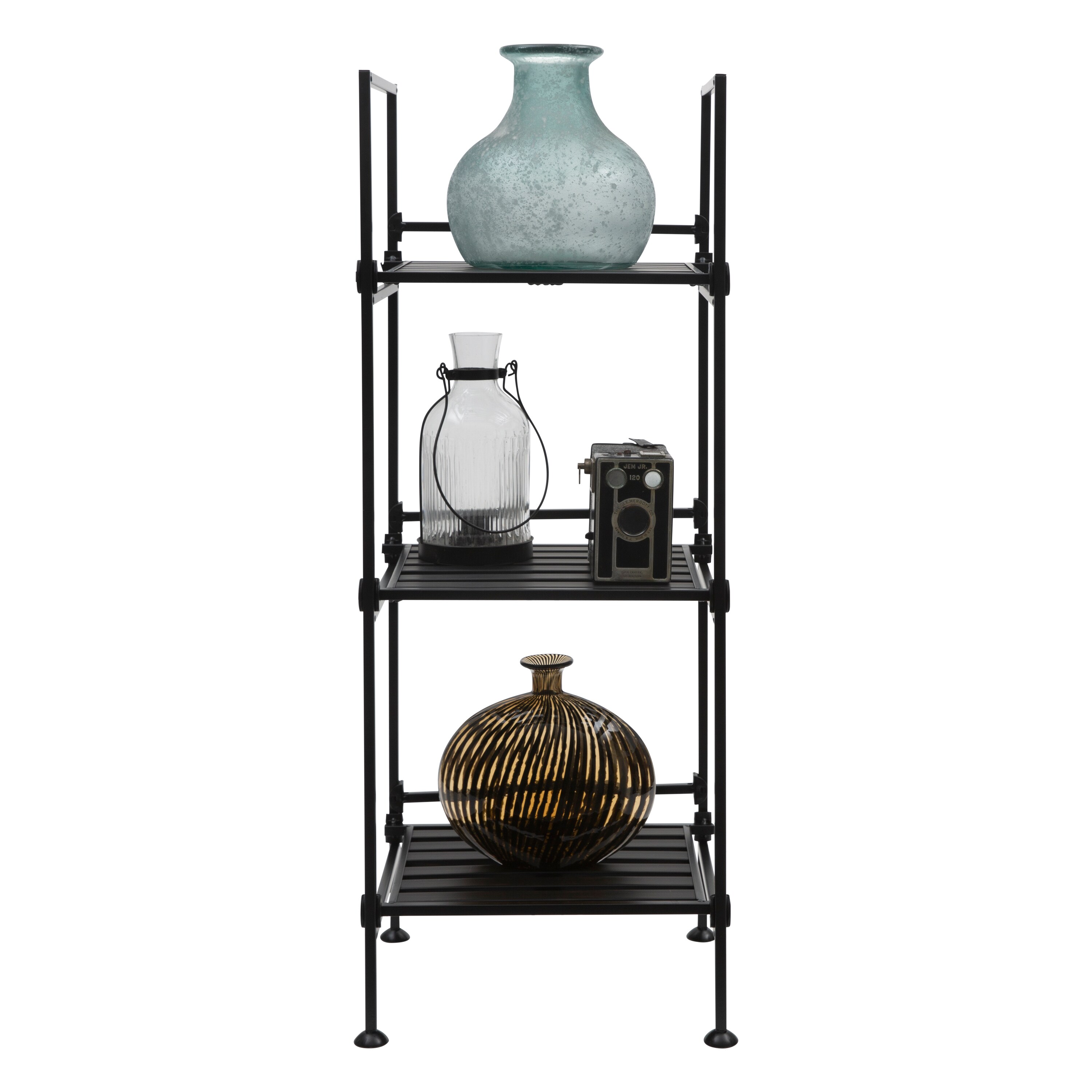 Organize It All Glacier Chrome 3-Tier Metal Freestanding Bathroom Shelf  (13.25-in x 33.75-in x 13.25-in) in the Bathroom Shelves department at