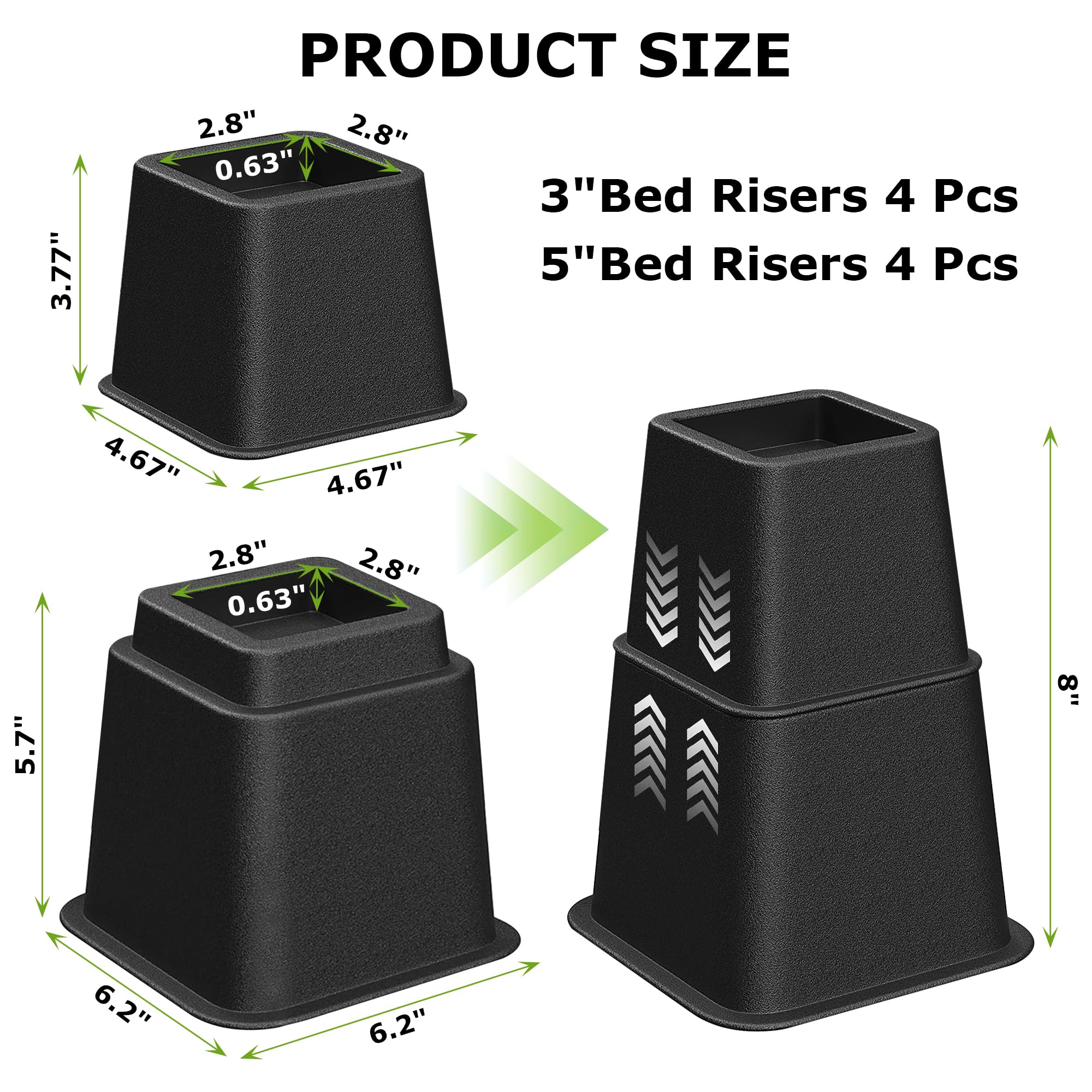 Yichuhaoxi LYI0805Y298 Bed-Risers - View #4