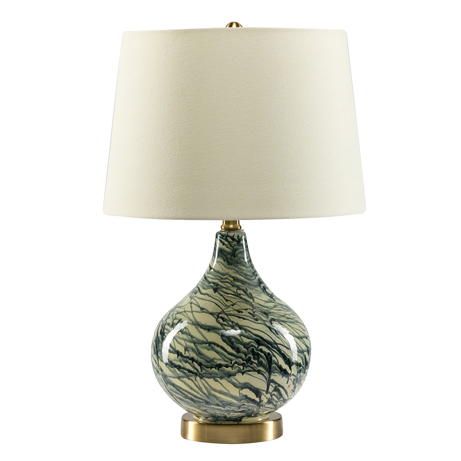 Flynama DJ46209 Table Lamp 20-in Blue Table Lamp with Linen Shade