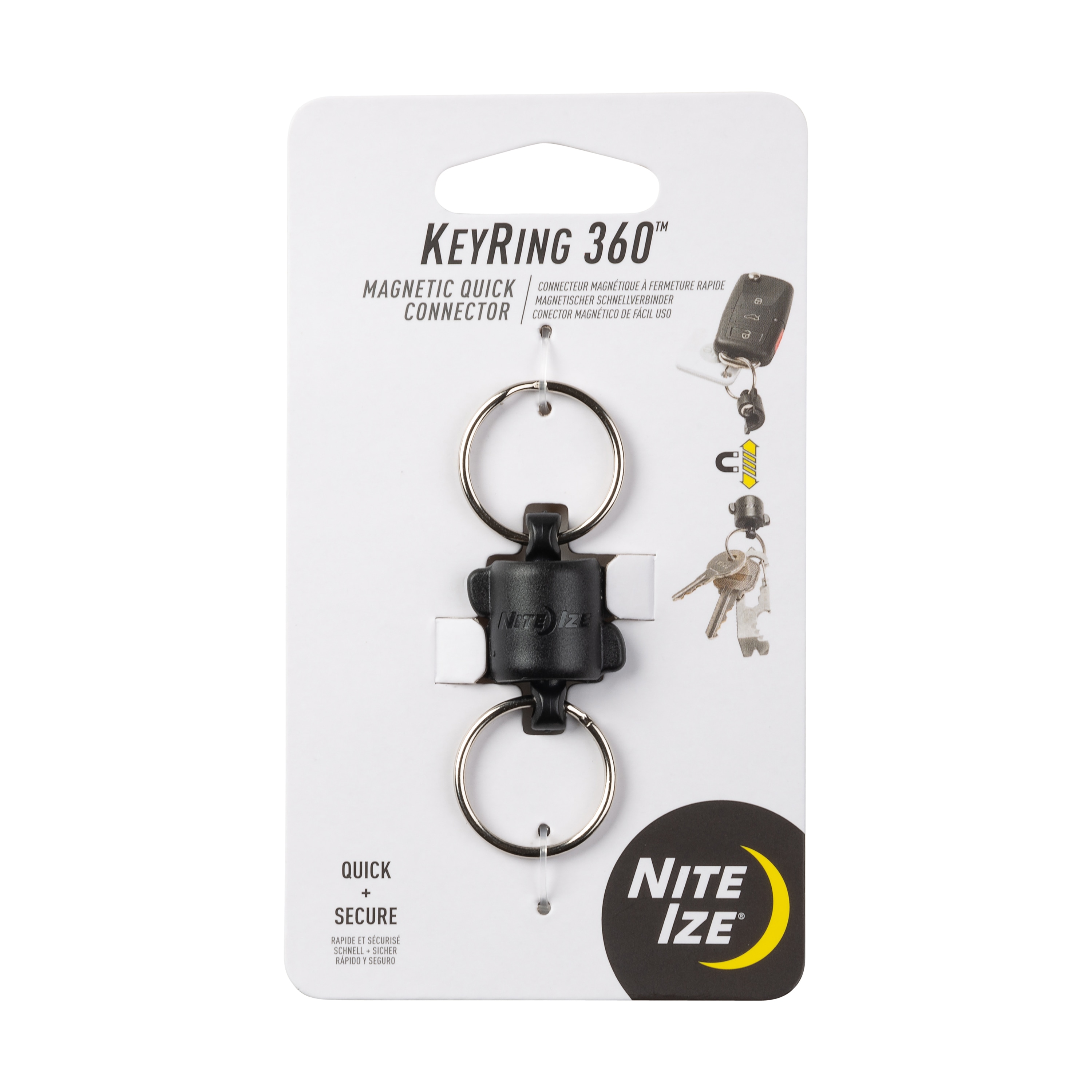 2Pack Aluminum Magnetic Quick Release Keychain, Detachable & Round Corner