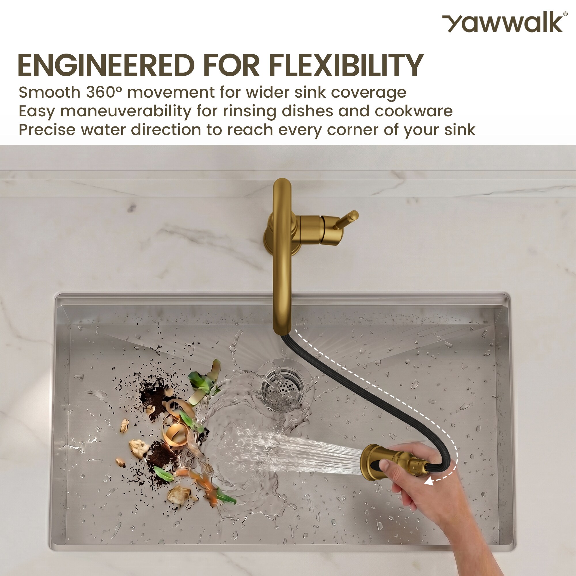 YAWWALK Y13W44K-BG Kitchen-Faucets - View #3