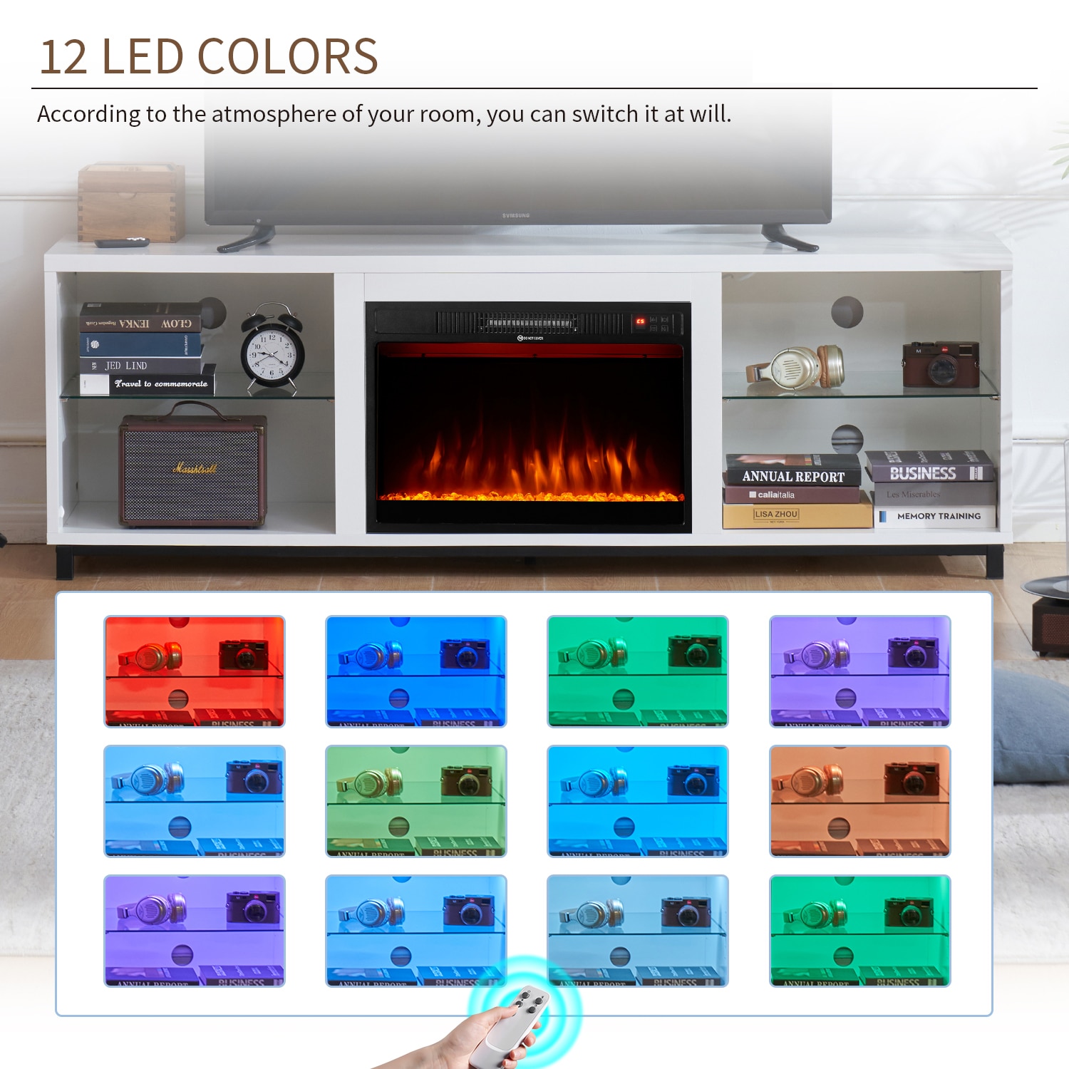 AOXUN H21017WH+H20021 Electric-Fireplaces - View #2