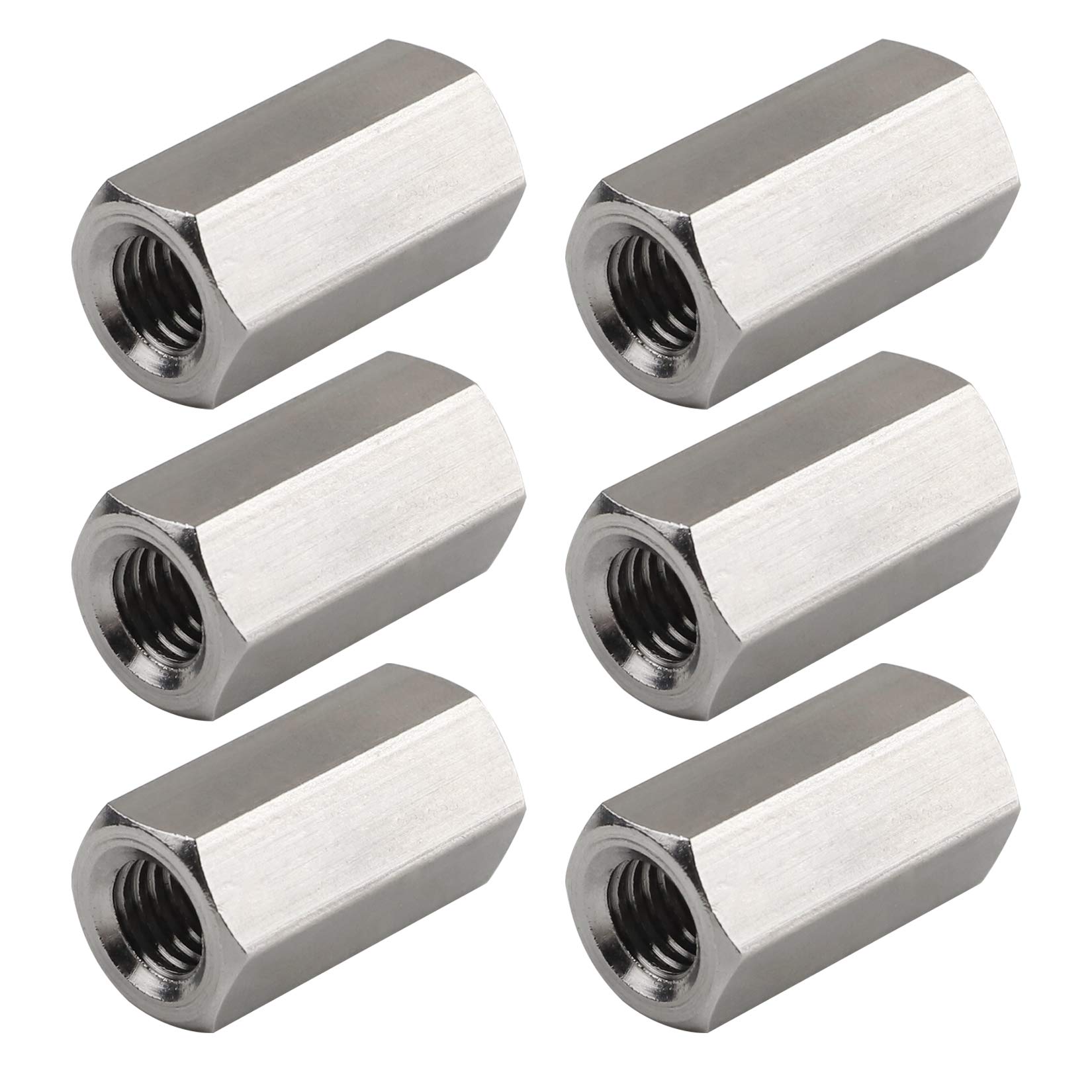 JVFCXXV Pack of 6 M8 X 1.25 Pitch 24mm Length Metric Hex Coupling Nuts 304 Stainless Steel Rod Coupling Nuts durable home and garden accessory #LJV0805C478
