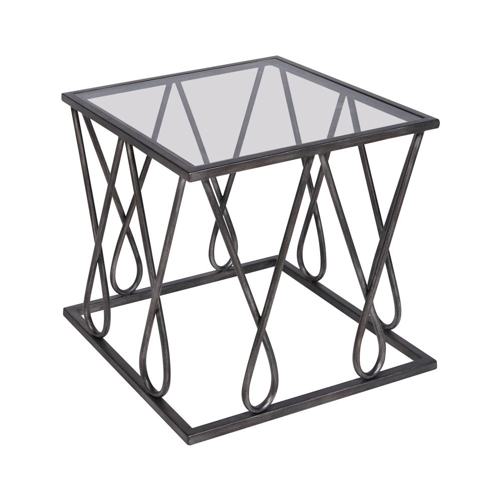 ELK Home 164-016 Neutro 20-in W x 20-in H Graphite Metal Glam End Table Assembly Required