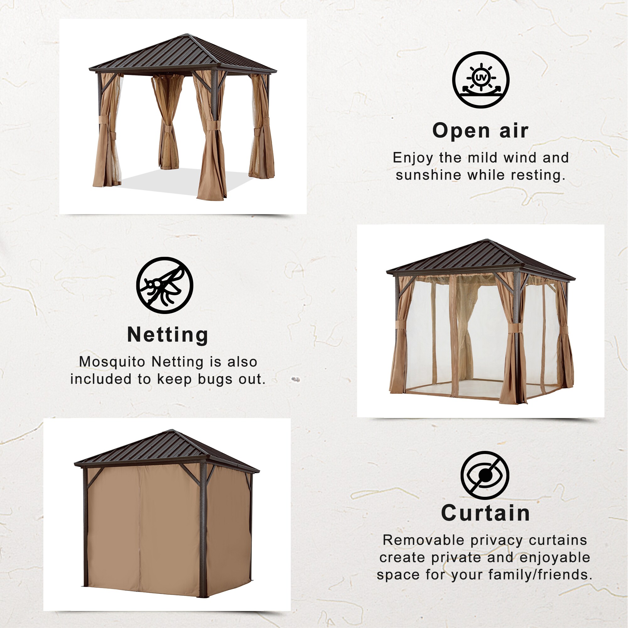 ABCCANOPY 9USLS6923A22TA58KKFH Wood-Resin-Gazebos - View #7