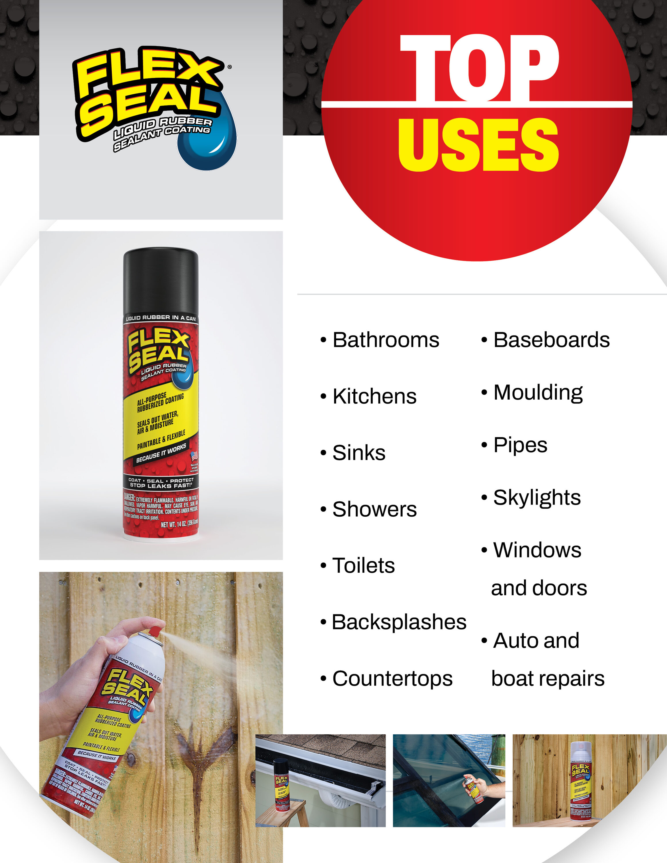 Flex Seal 14-fl Oz Clear Aerosol Spray Waterproof Rubberized Coating ...