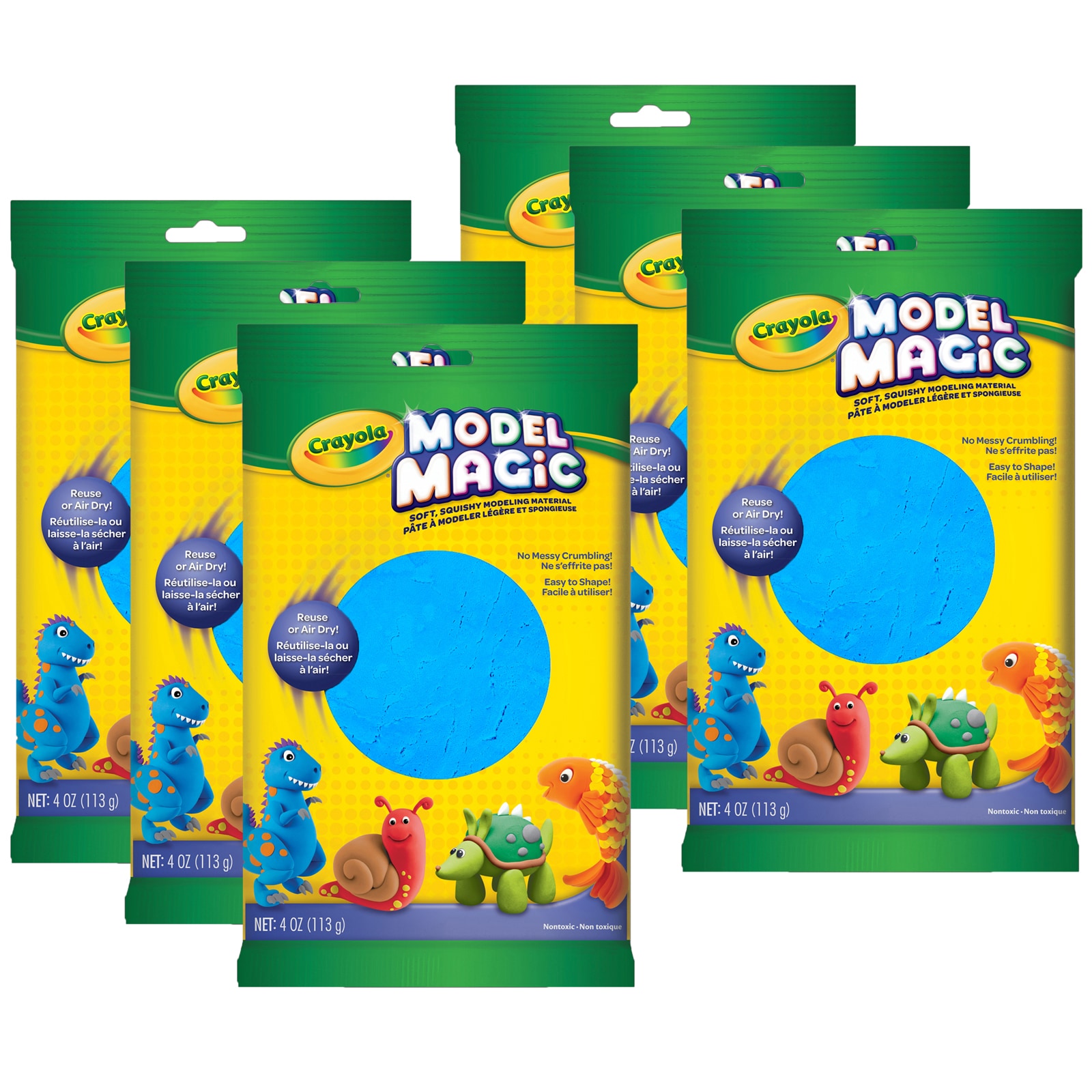 Crayola Model Magic Modeling Compound, Blue, 4 Oz. Packs, 6 Packs in