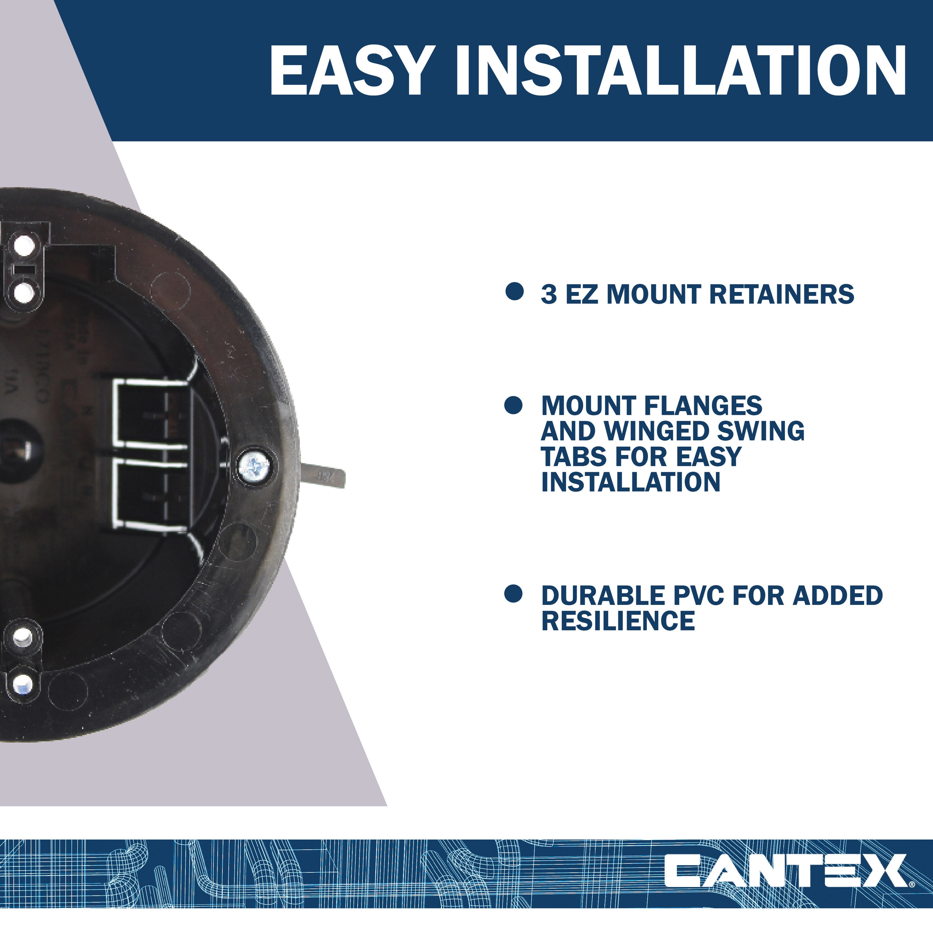 Cantex 18 cu in Black Polycarbonate Round Ceiling Box