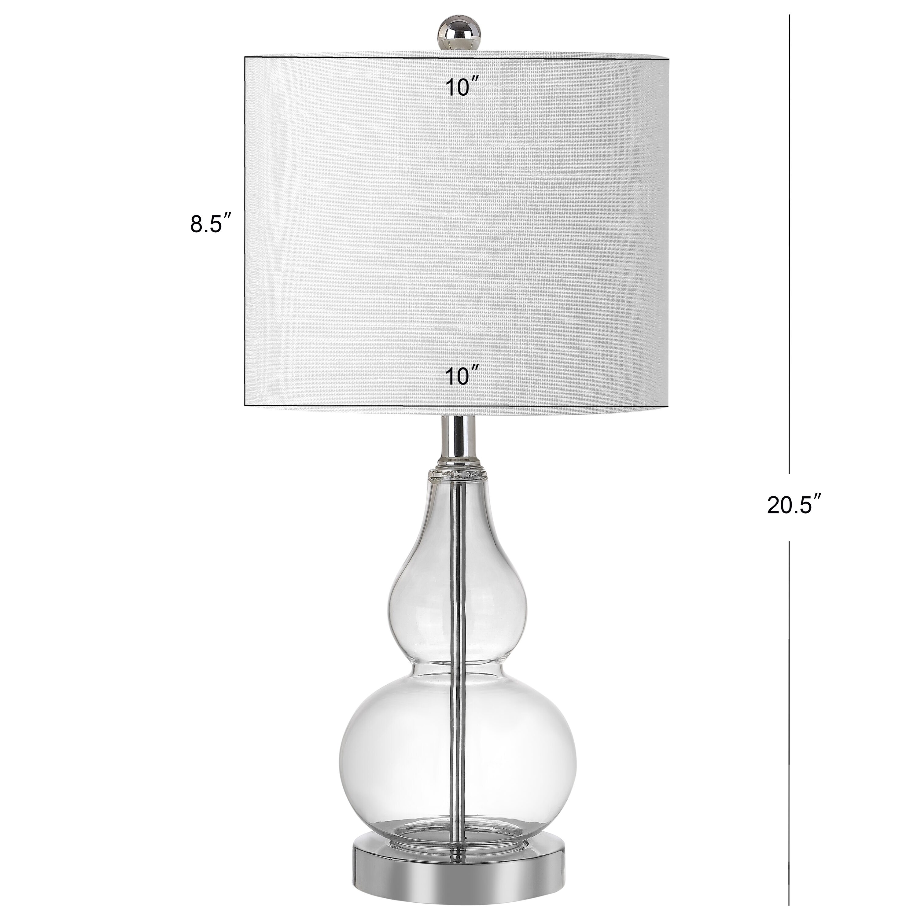 Anya 20.5" Clear Glass Mini LED Table Lamp with White Linen Shade
