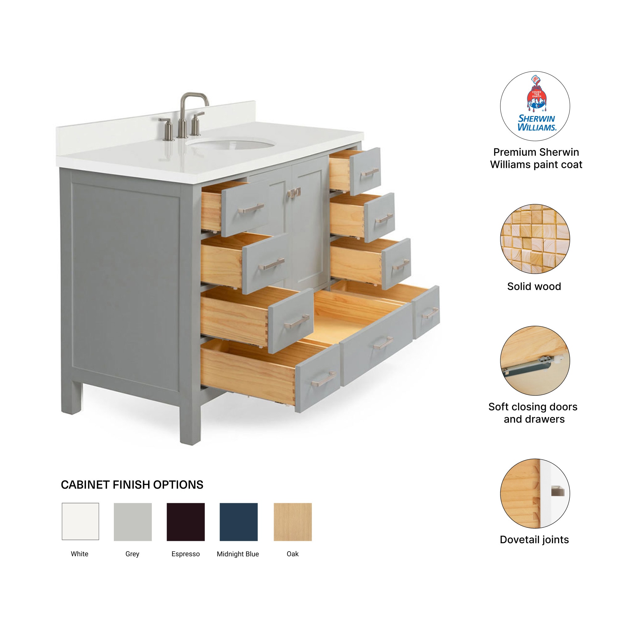 ARIEL A055SWQOVOGRY Bath-Vanity-Combo - View #4