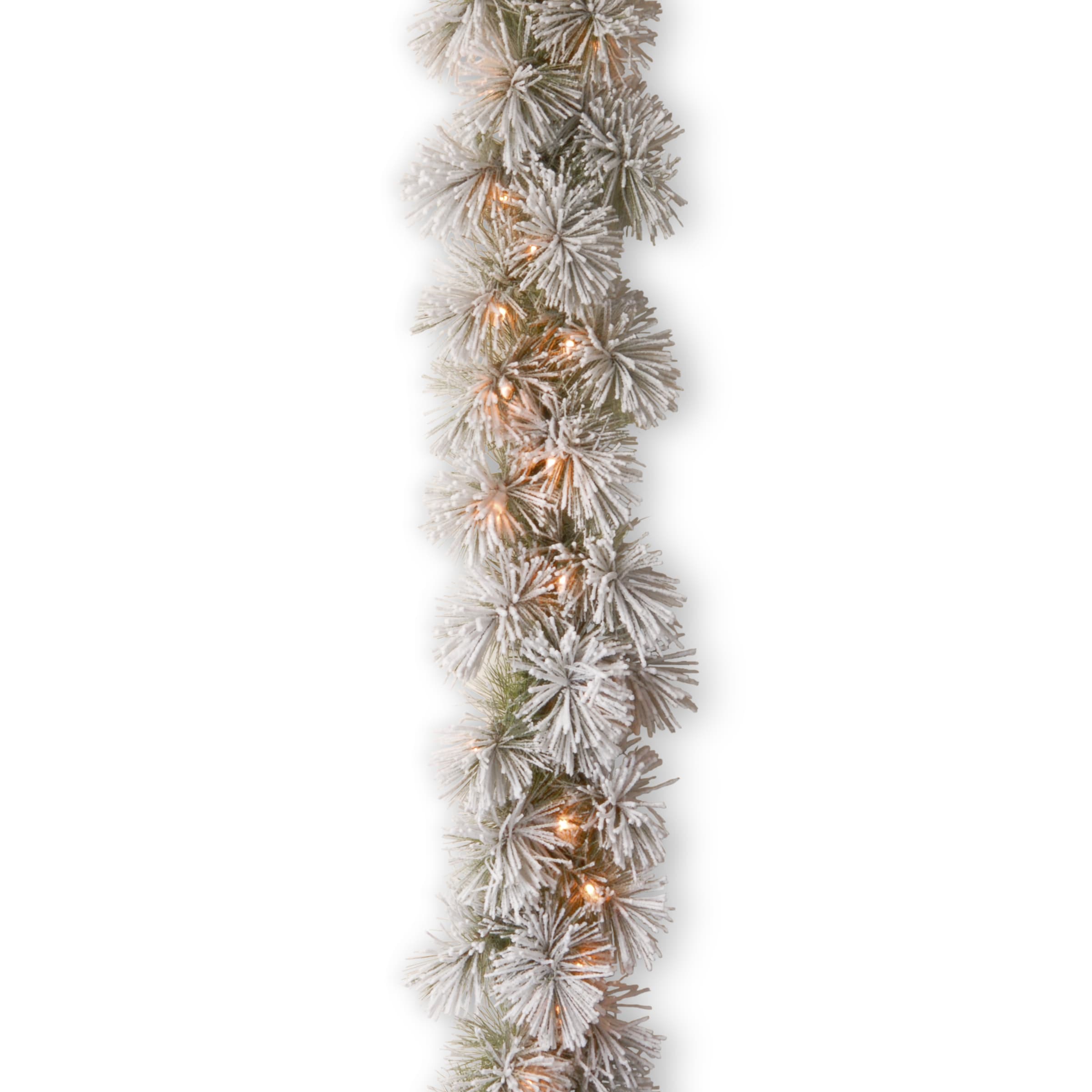 National Tree Company SNP1-307-9B-1 Outdoor Pre-lit Electrical outlet 9-Feet Pine Artificial Garland with White Incandescent Lights