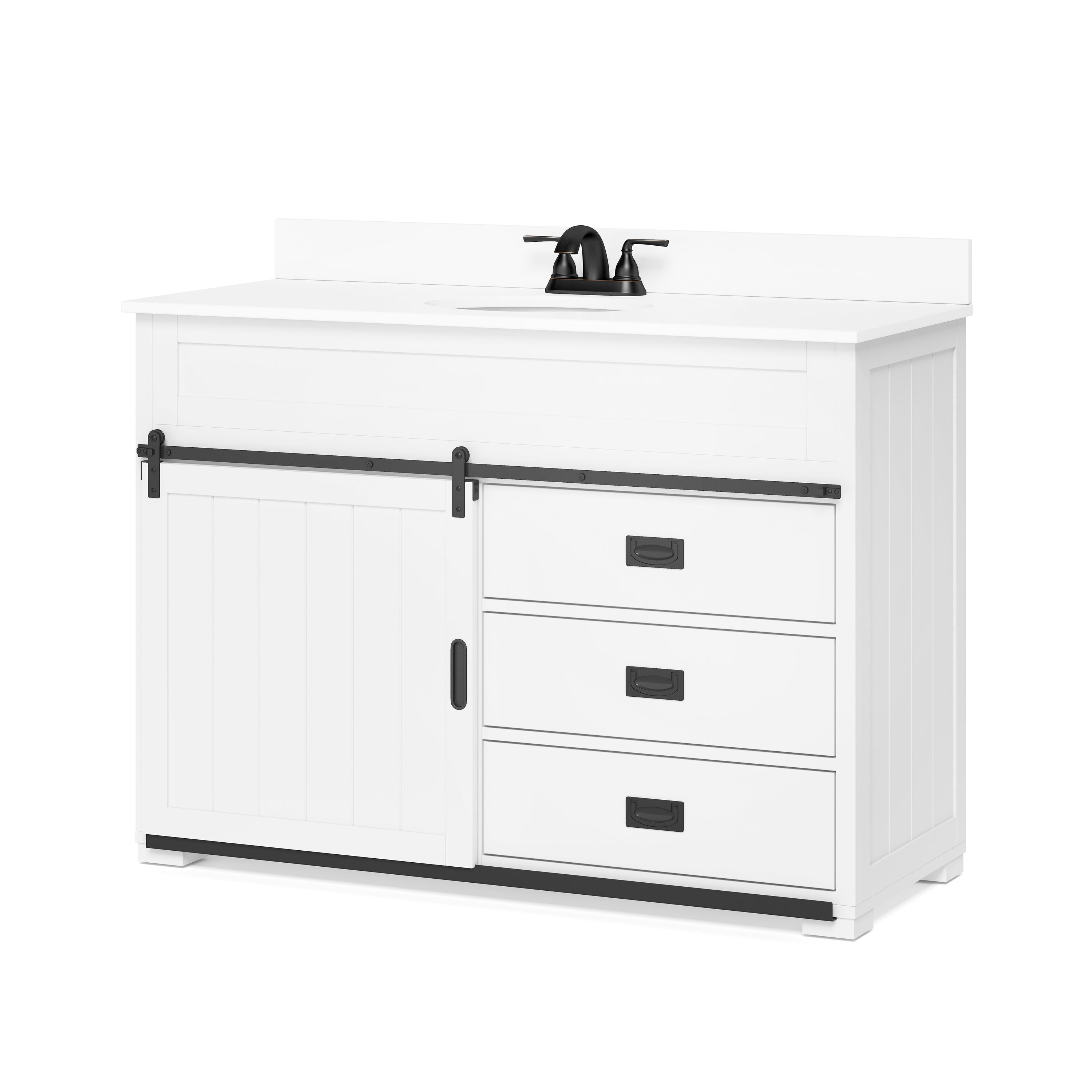 Style Selections Morriston 48in White Undermount Single Sink Bathroom