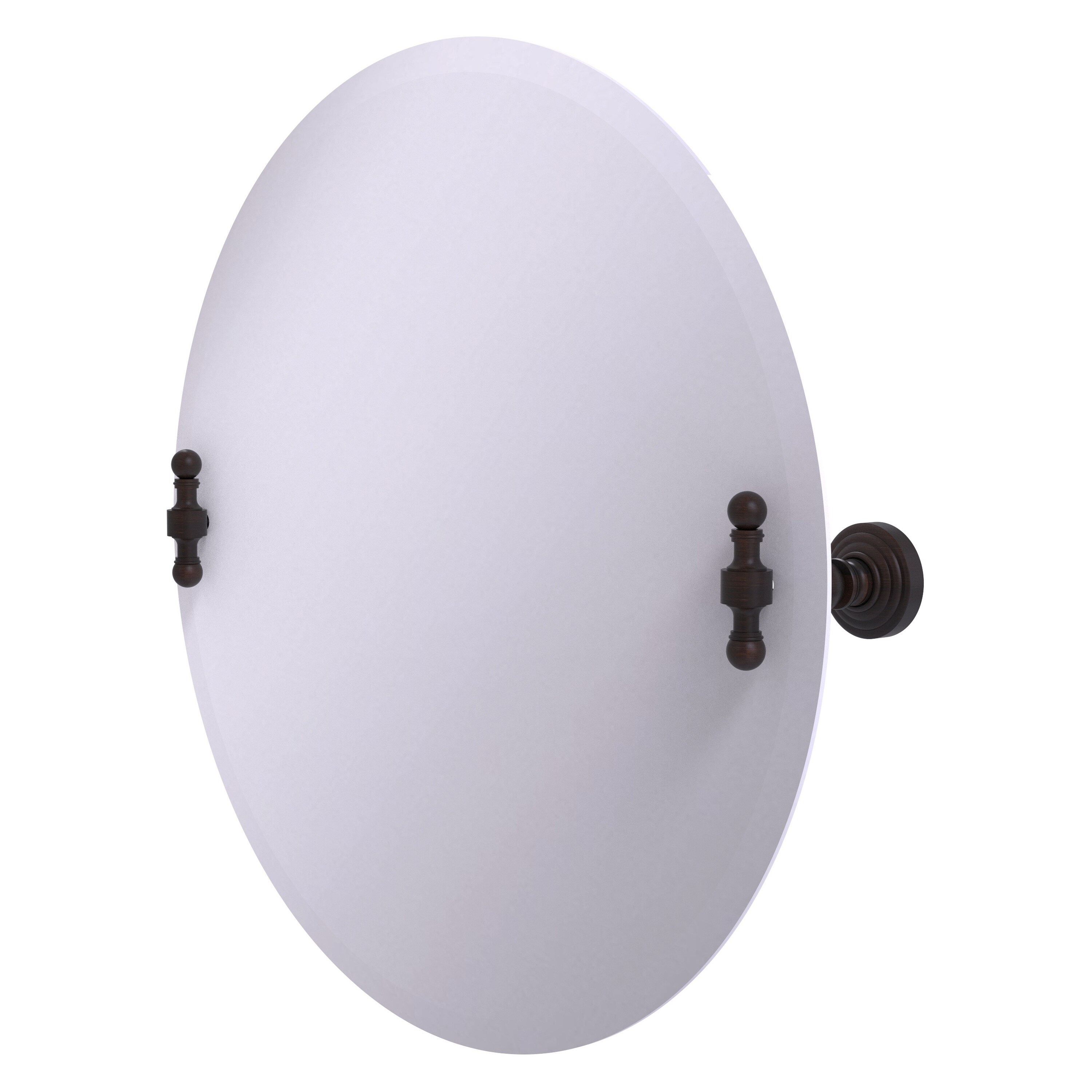 Allied Brass RW-90-VB Retro Wave 22-Inches x 22-Inches Beveled Frameless Round Tilting Bathroom Vanity Mirror ( Venetian Bronze )
