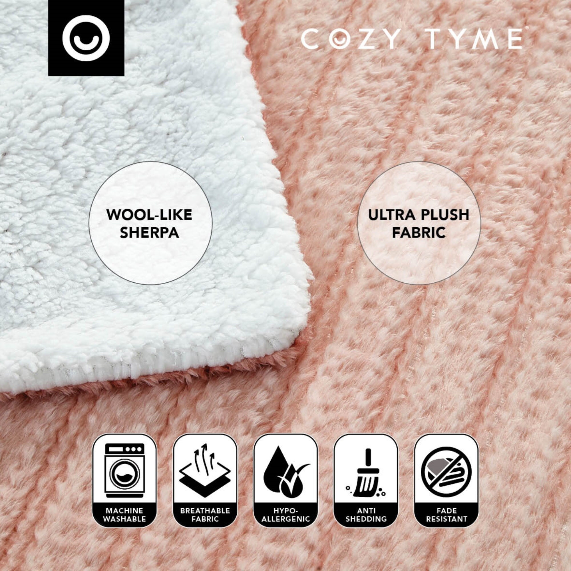 Cozy Tyme Jacques Blush 60-in x 70-in Throw in the Blankets & Throws ...