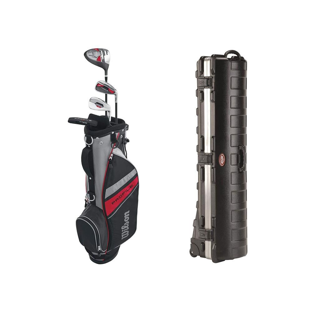 Wilson Complete Junior Right Hand Golf Set, Red and Wheeled Golf Bag Travel Case in the Golf Clubs & Golf Club Sets department at Lowes.com