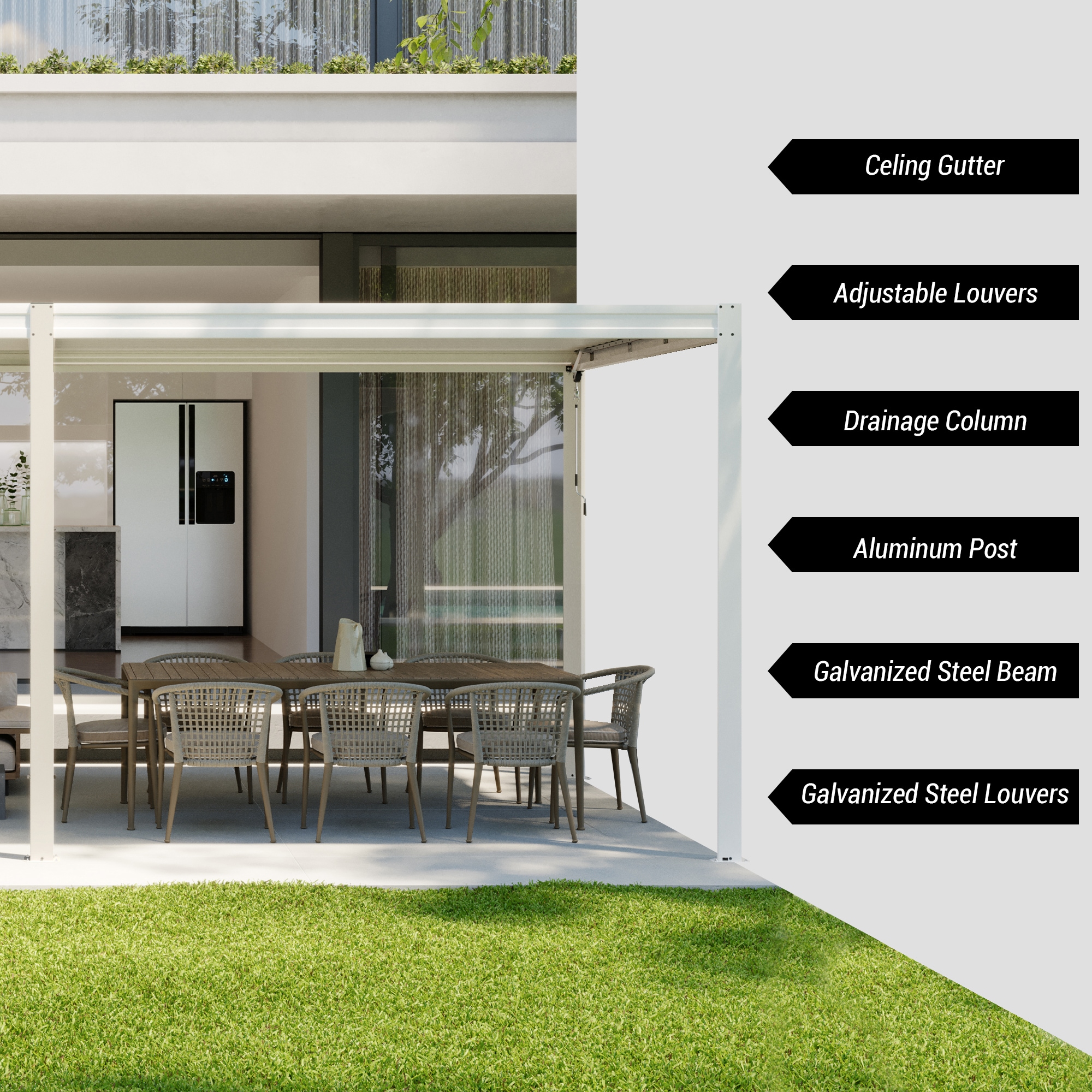 Mondawe MD-LGMF1632-W Pergolas-2 - View #9