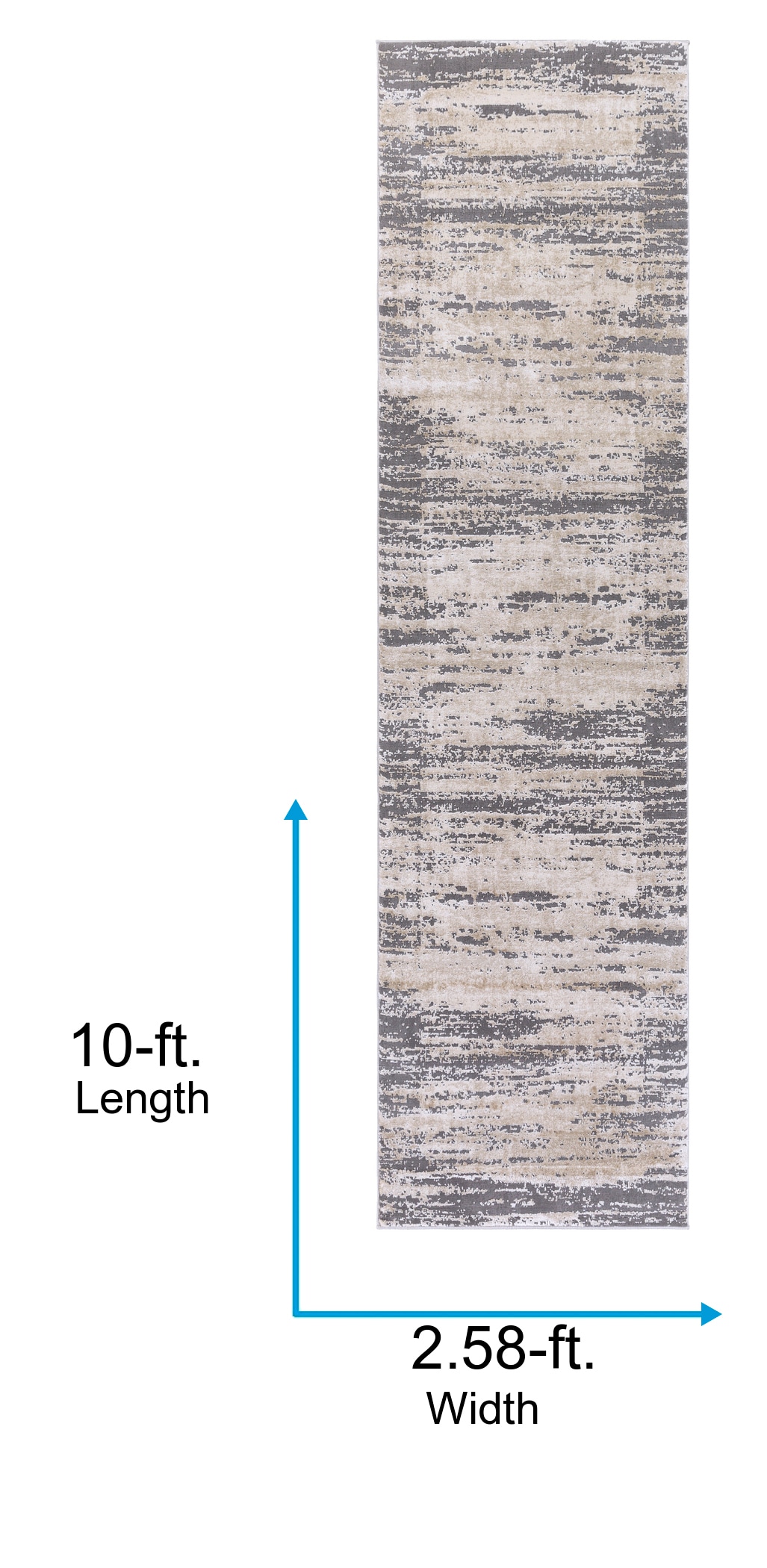 Reversible Gray Wool-Blend Easy Care 31x120 Rug