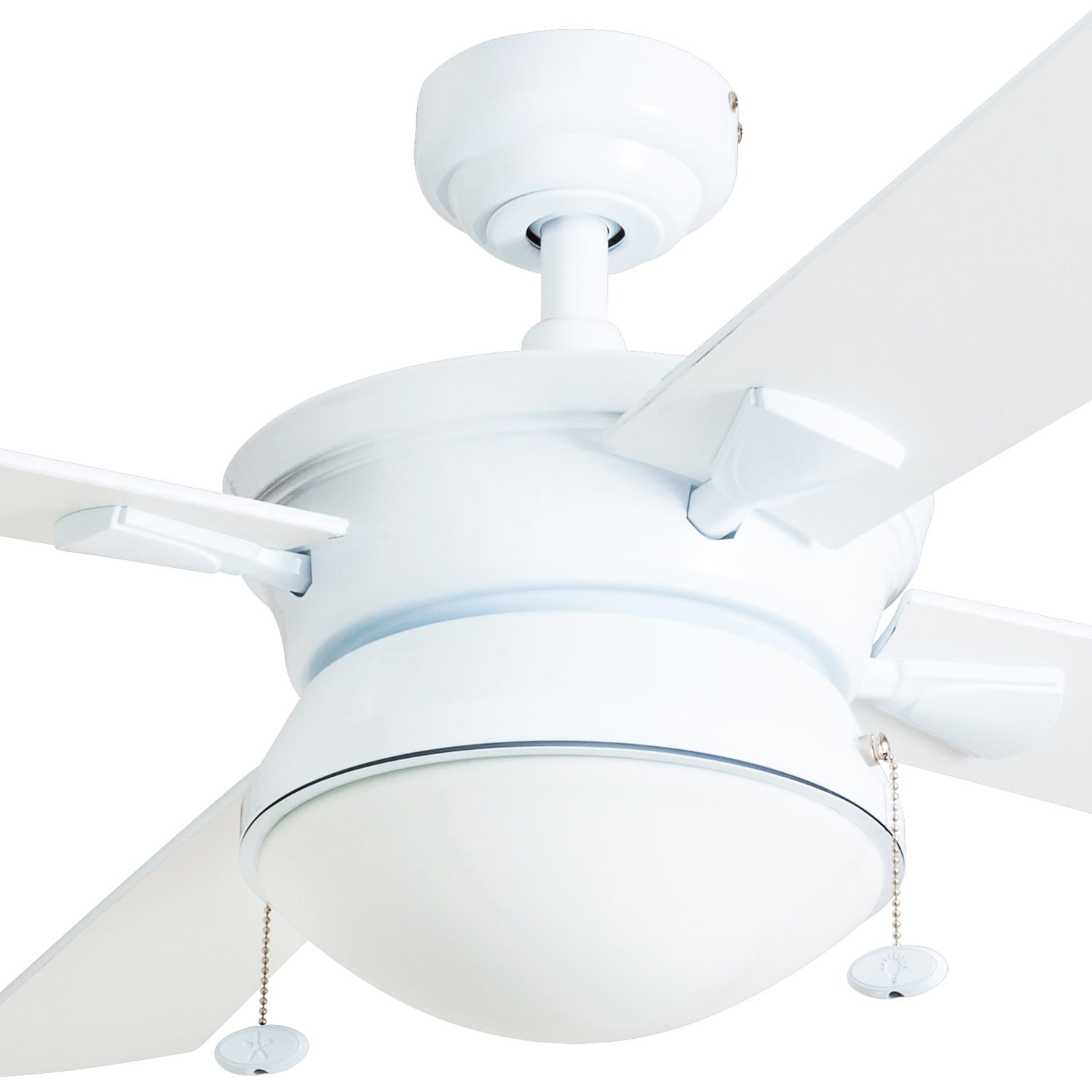 Prominence Home Auletta 52Inches White with White/Silver Oak Blades Indoor/Outdoor Downrod