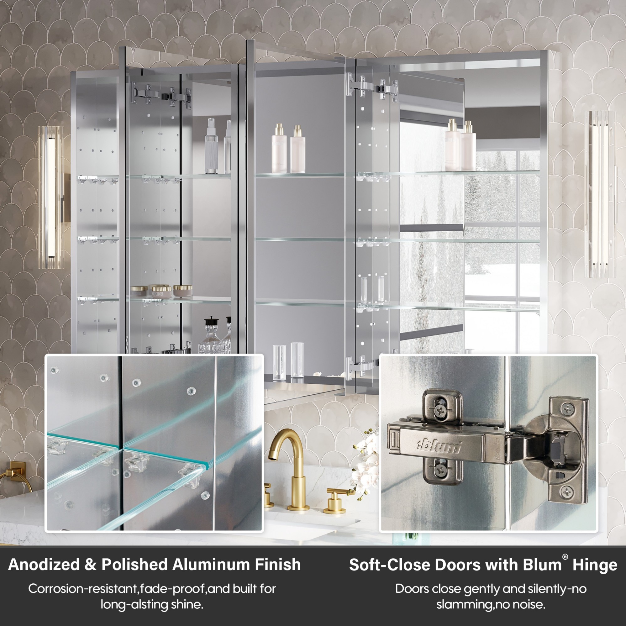 WELLFOR JRA20R12R20L32 Bathroom-Medicine-Cabinets - View #6