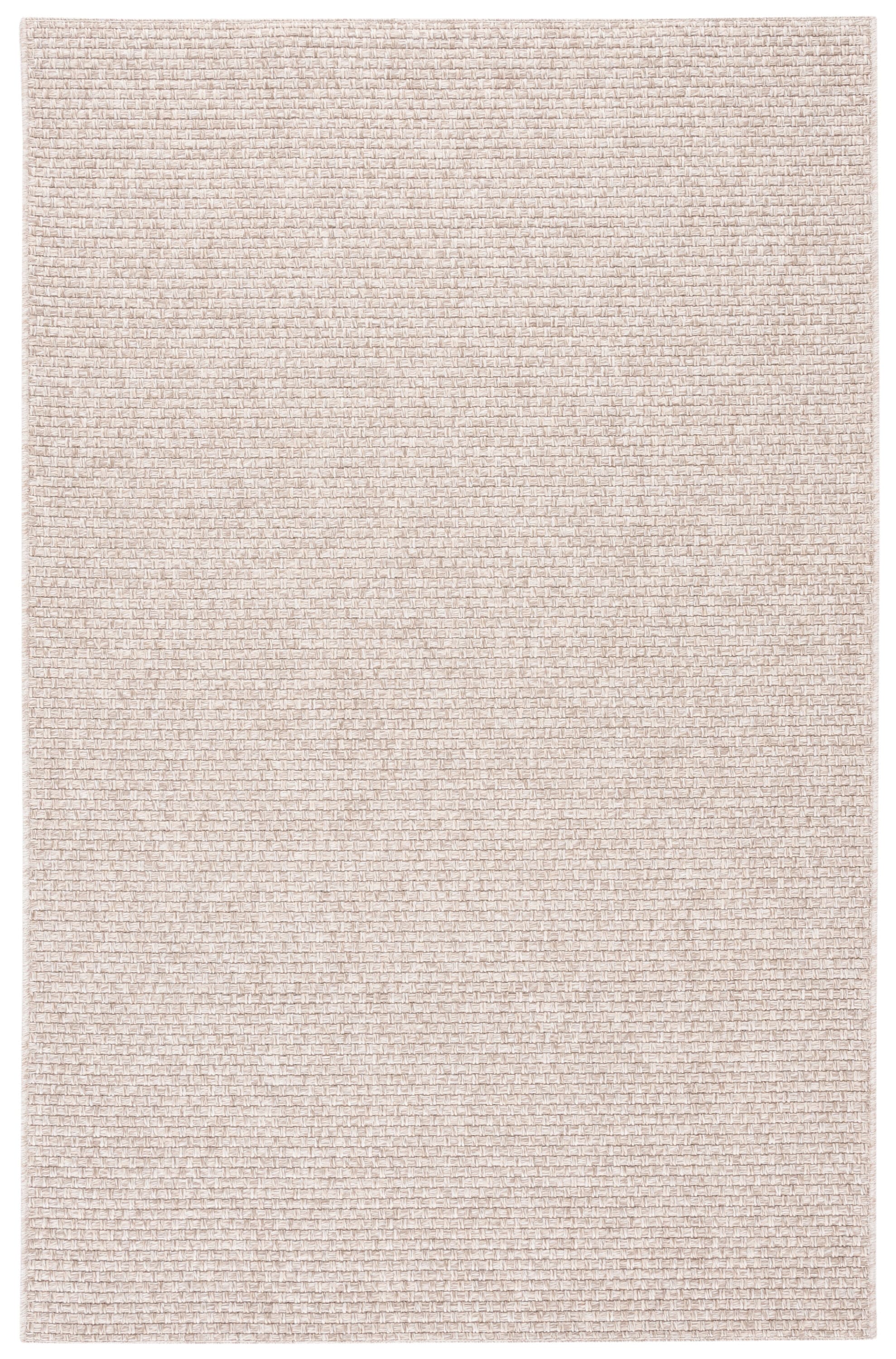 Safavieh SAW460C-7R Loomed Polypropylene Beige Round Indoor/Outdoor Solid Mid-Century Modern Area rug