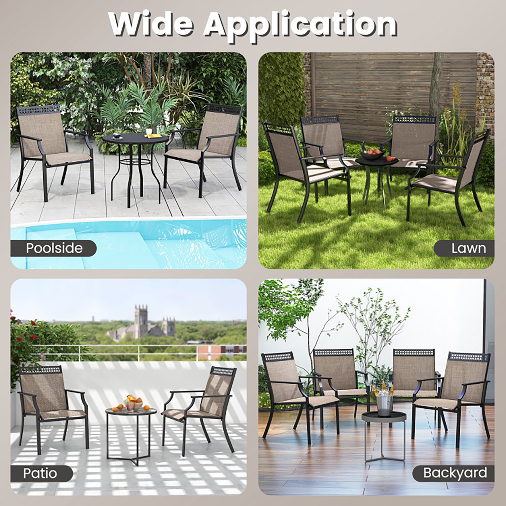 CASAINC WF-SM-B2-BN Patio-Chairs - View #3