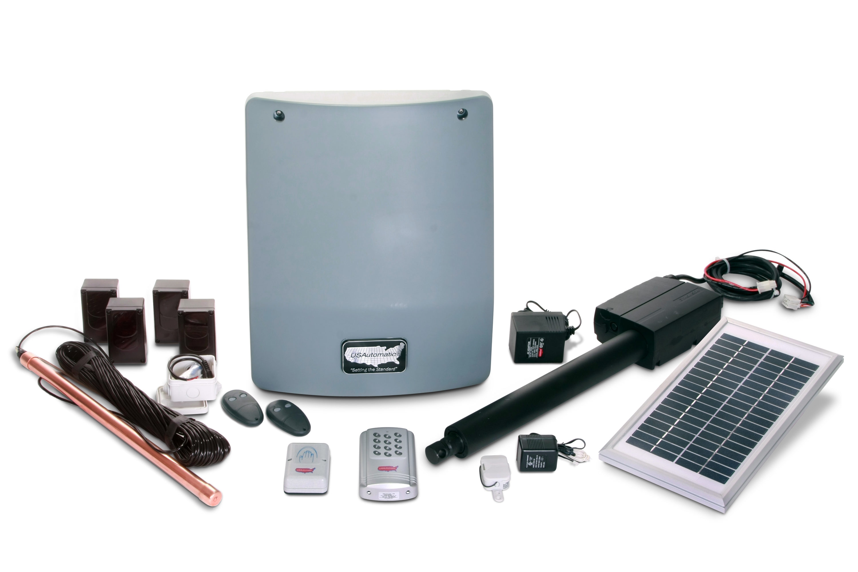 Sentry 020350 20-ft Single Swing Universal Battery Driveway Gate Opener Kit (Solar Compatible)