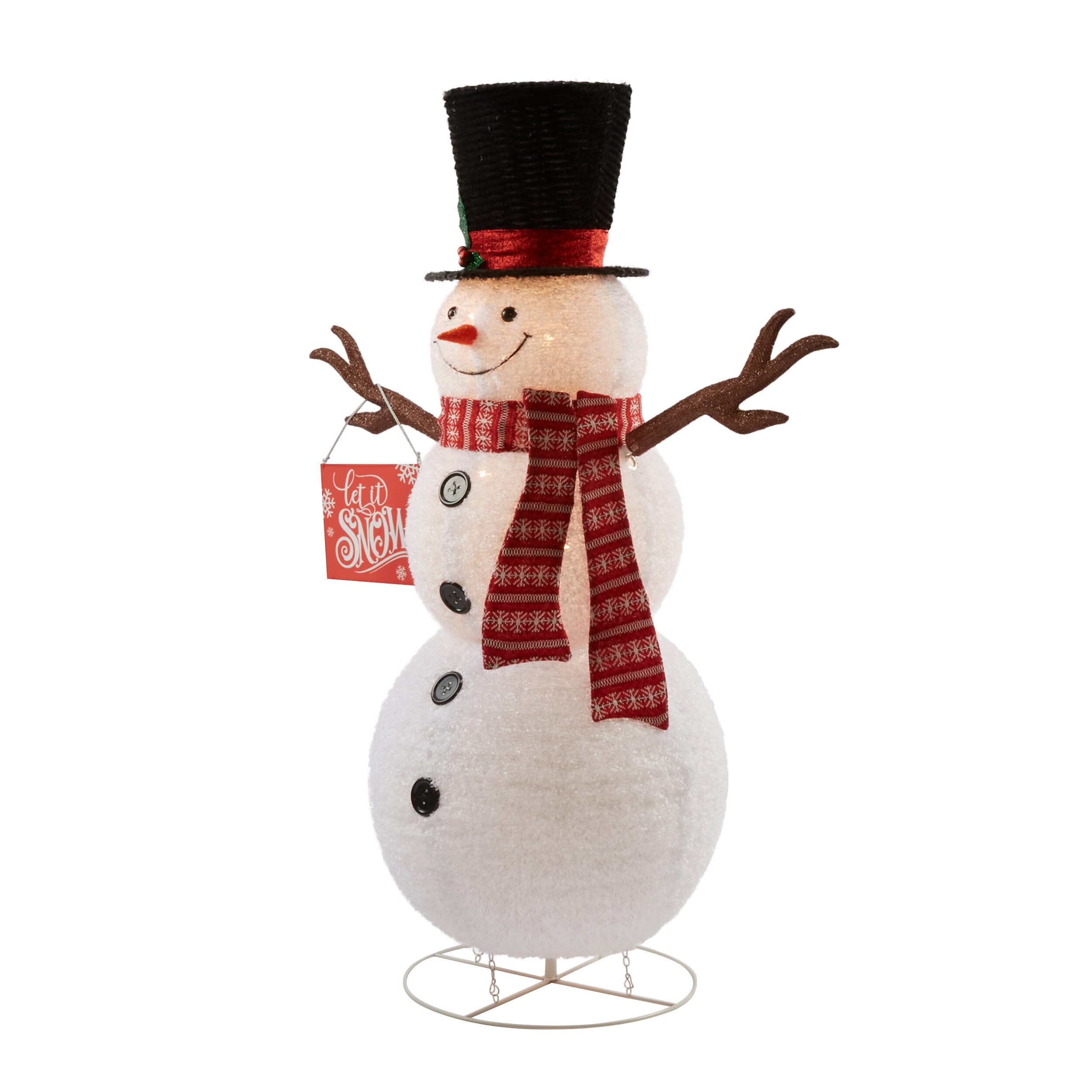 Holiday Living 66-in Snowman Free Standing Decoration with Clear 