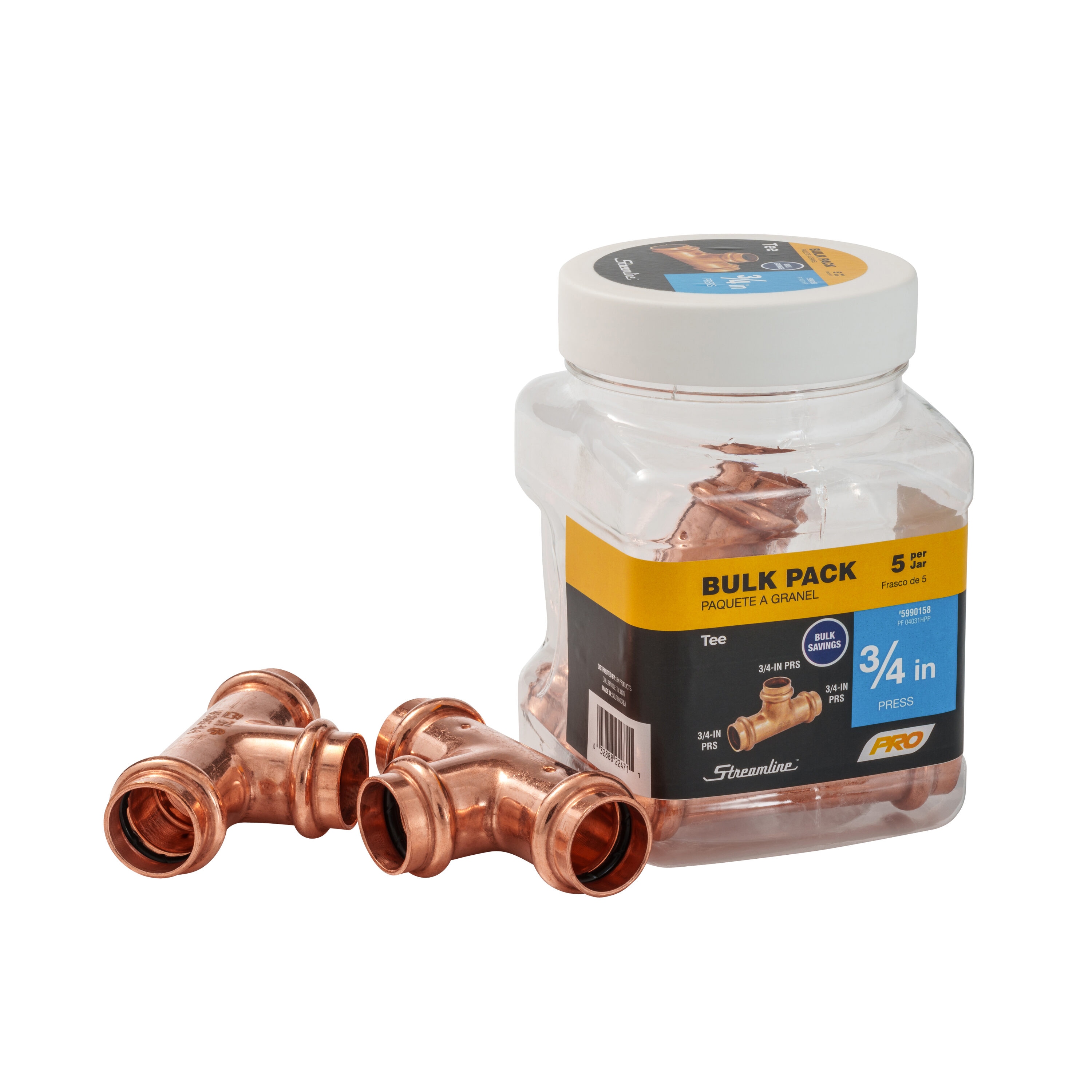 Streamline PF 04031HPP 3/4-in Tee- 5 Pack Jar