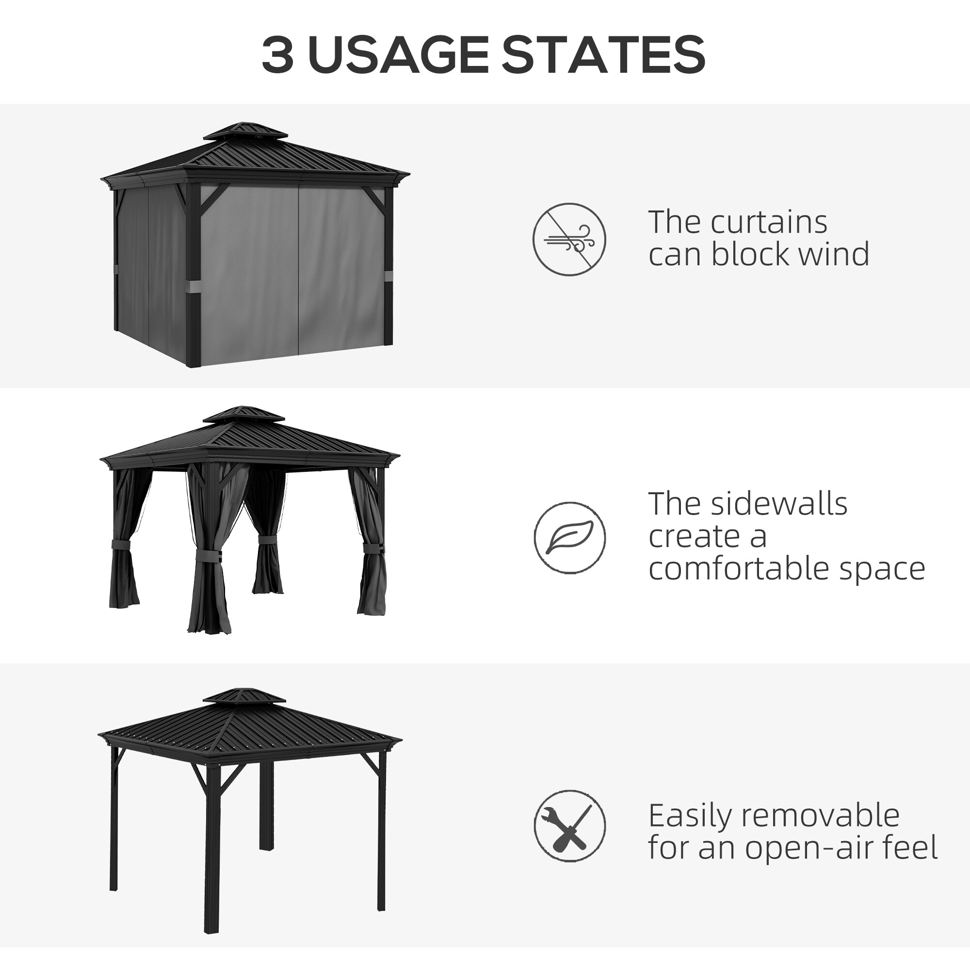 Outsunny 84C-204V05LG Wood-Resin-Gazebos - View #4