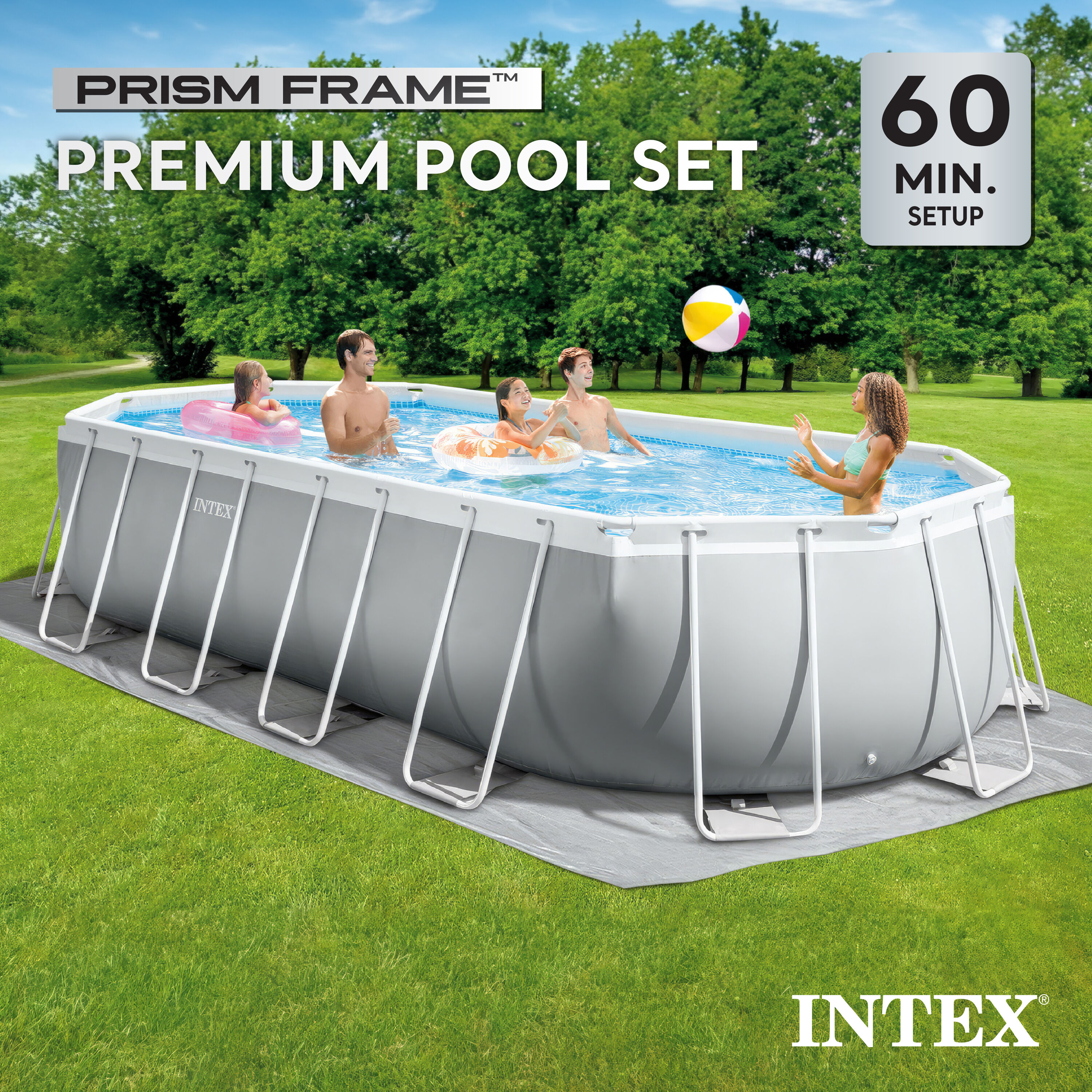 Intex 20-ft x 10-ft x 48-in Metal Frame Rectangle Above-Ground Pool ...