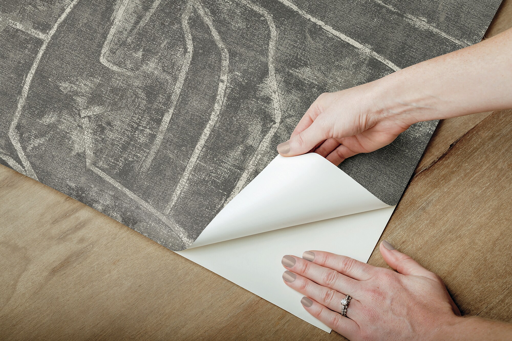 York Wallcoverings York Premium Peel and Stick Risky Business Vol. III 34.2-Sq. Feet Charcoal Non-woven Geometric Self-adhesive Peel and Stick Wallpaper