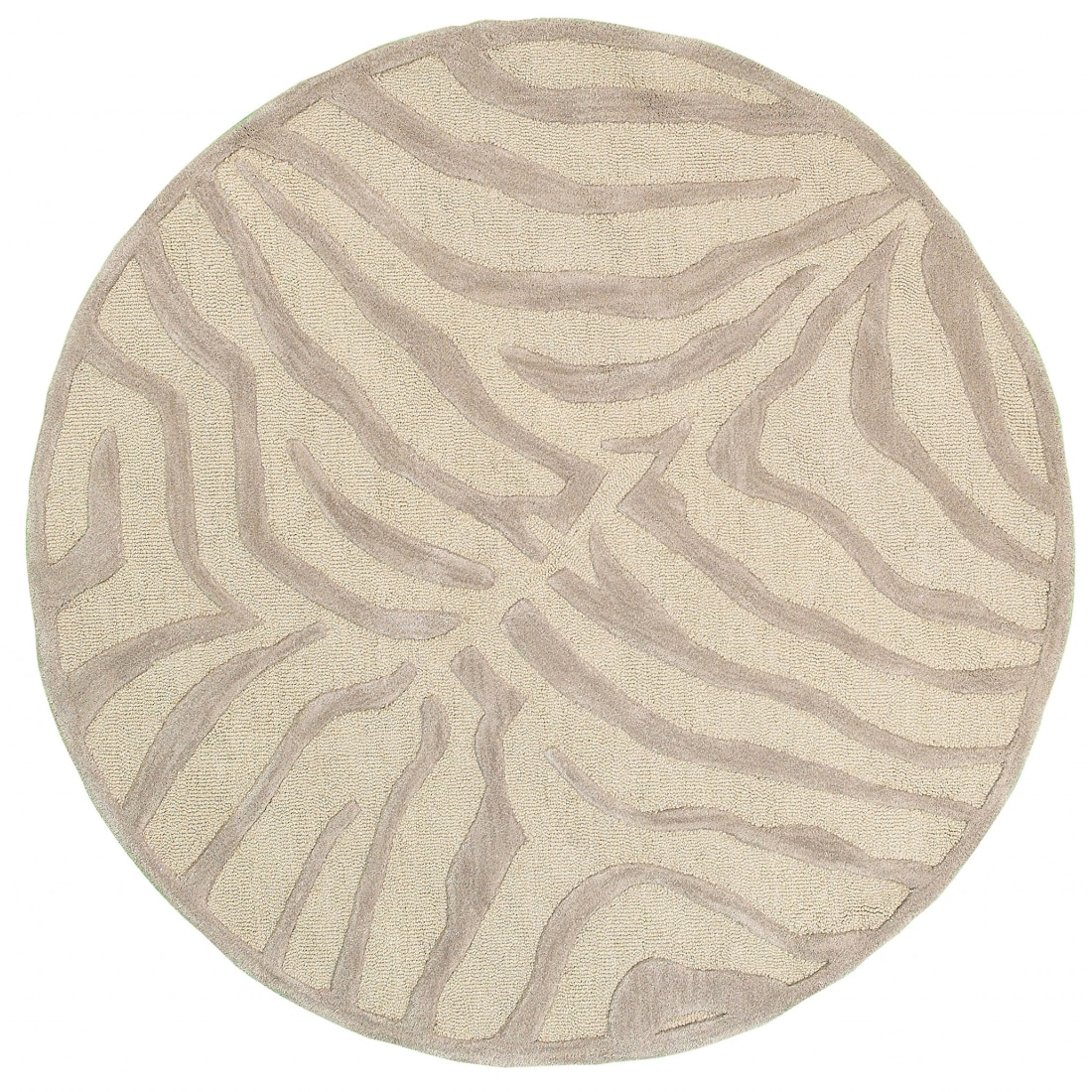 HomeRoots 4000395614 3 x 3 (ft) Tufted Wool Taupe Gray Round Indoor Area rug
